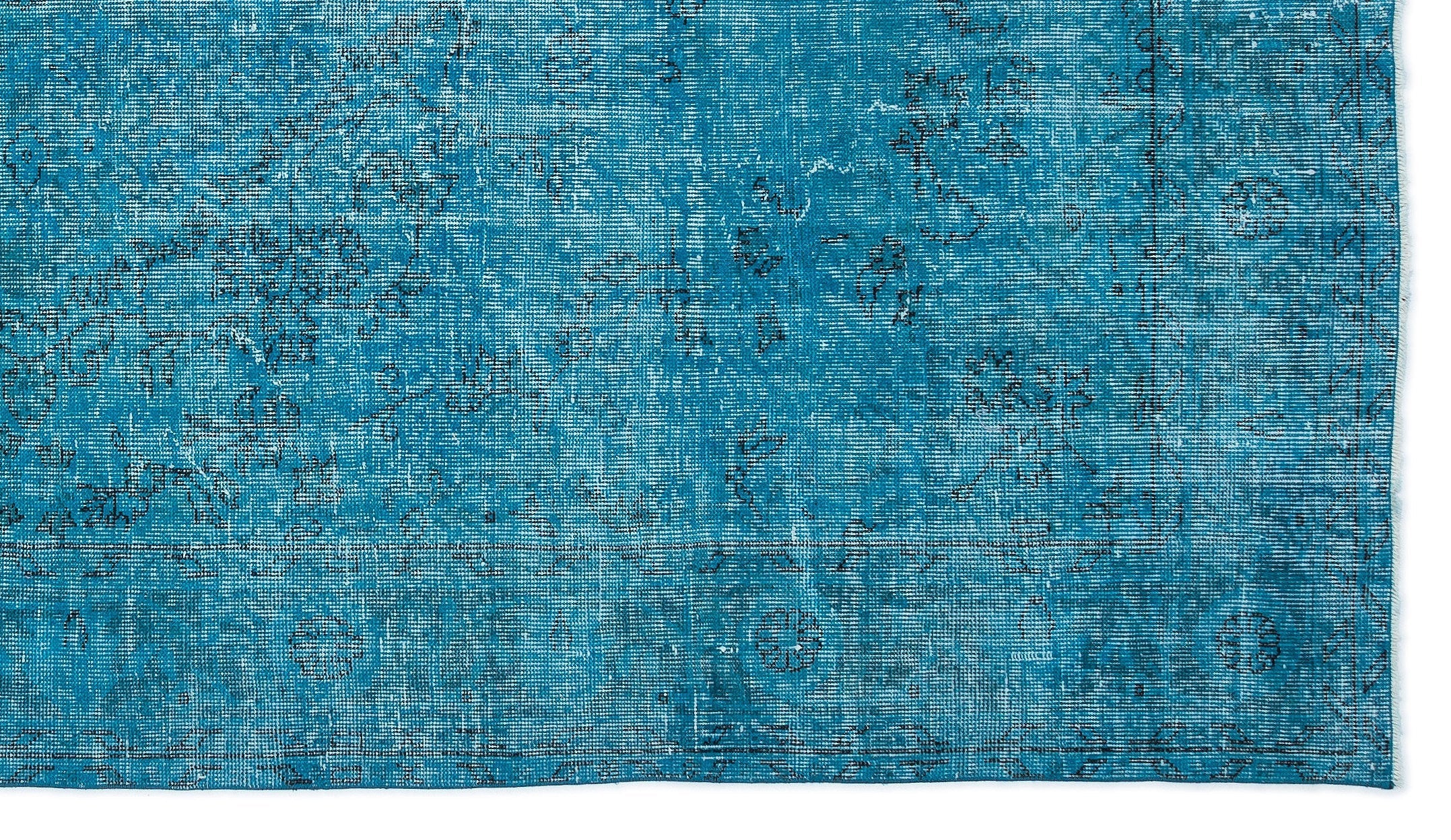 Atina Turquoise Vintage Wool Handmade Area Rug 5'7" x 9'9"
