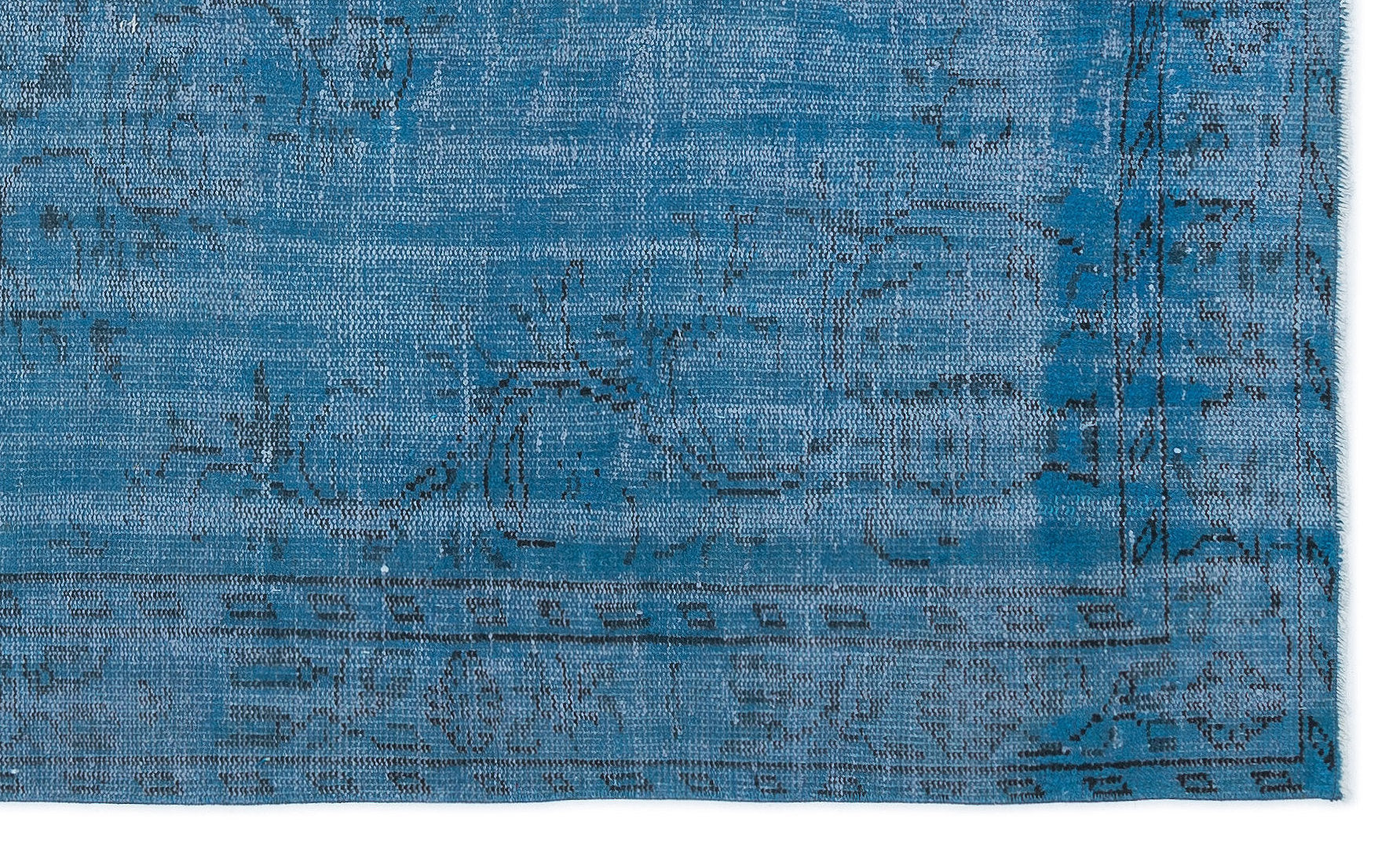 Atina Turquoise Vintage Wool Handmade Area Rug 4'10" x 8'1"