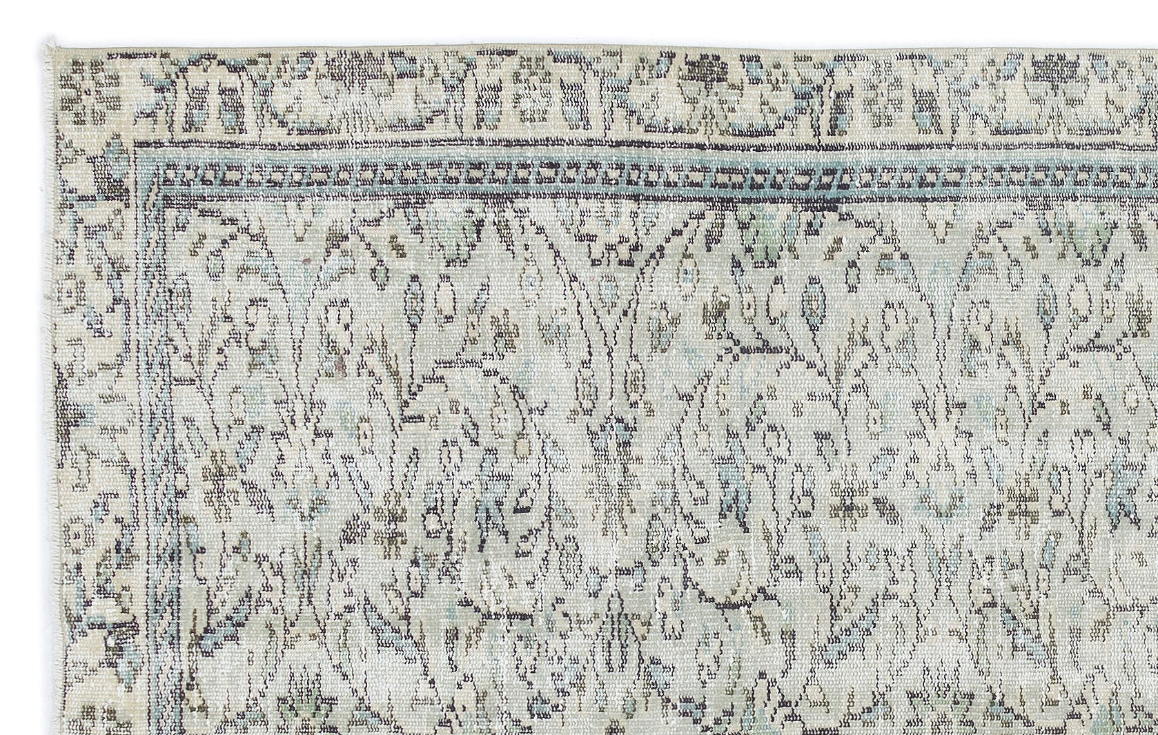 Atina Beige Vintage Wool Handmade Area Rug 4'9" x 7'8"
