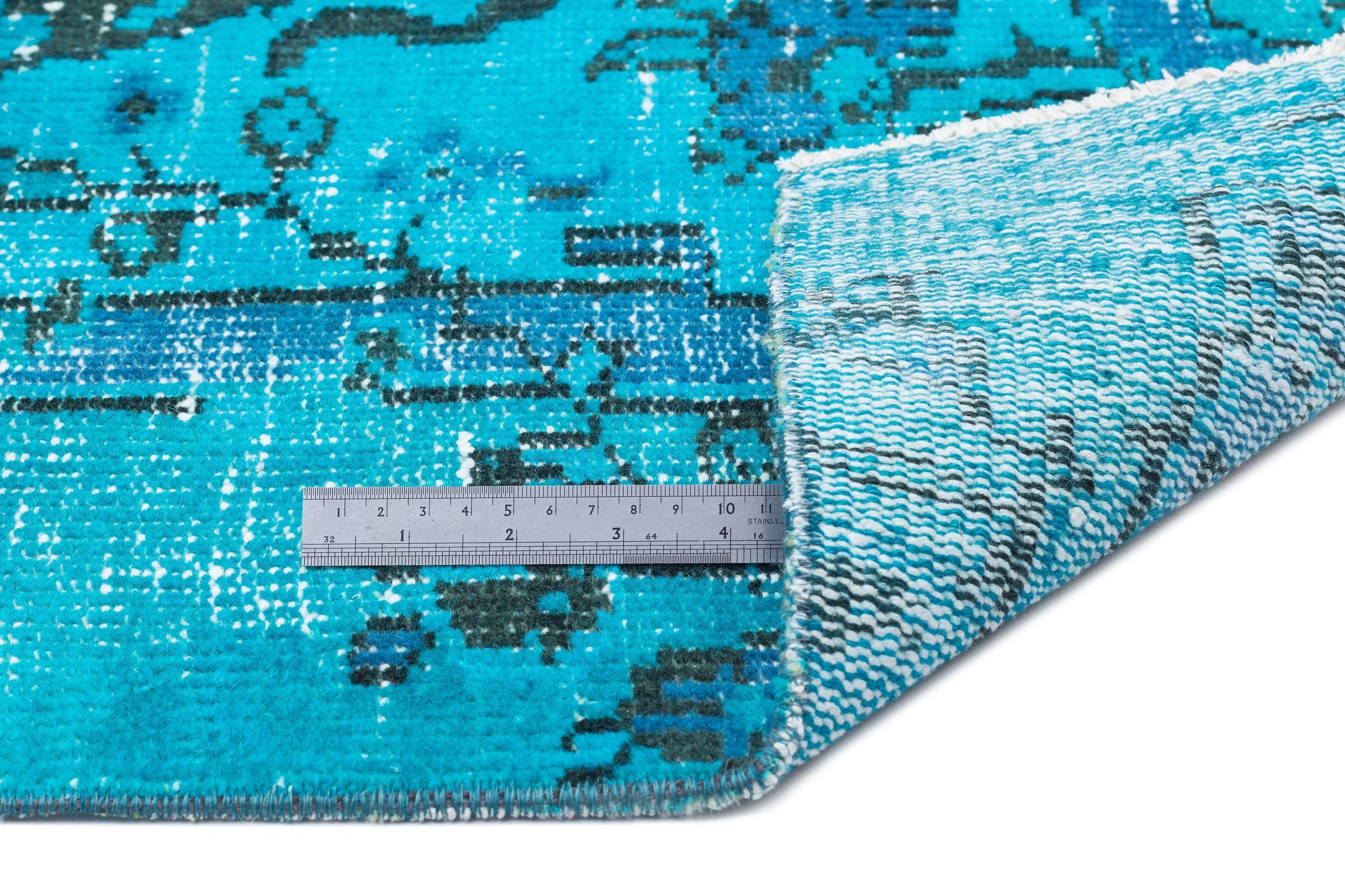 Atina Turquoise Vintage Wool Handmade Area Rug 5'1" x 8'11"