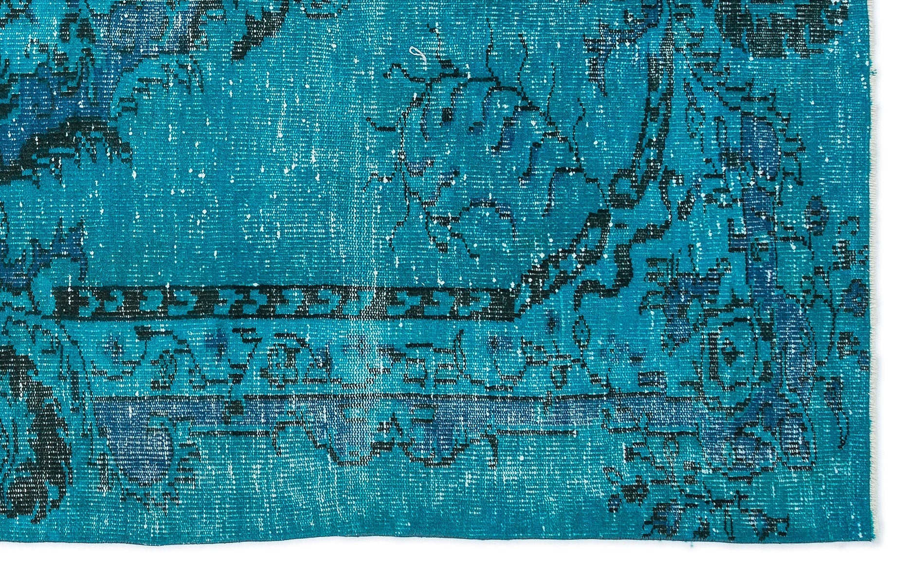Atina Turquoise Vintage Wool Handmade Area Rug 5'1" x 8'11"