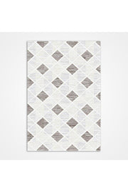 Grey Geometric Area Rug - Machine Made Rug With 8mm Pile & Laser Cut Edges