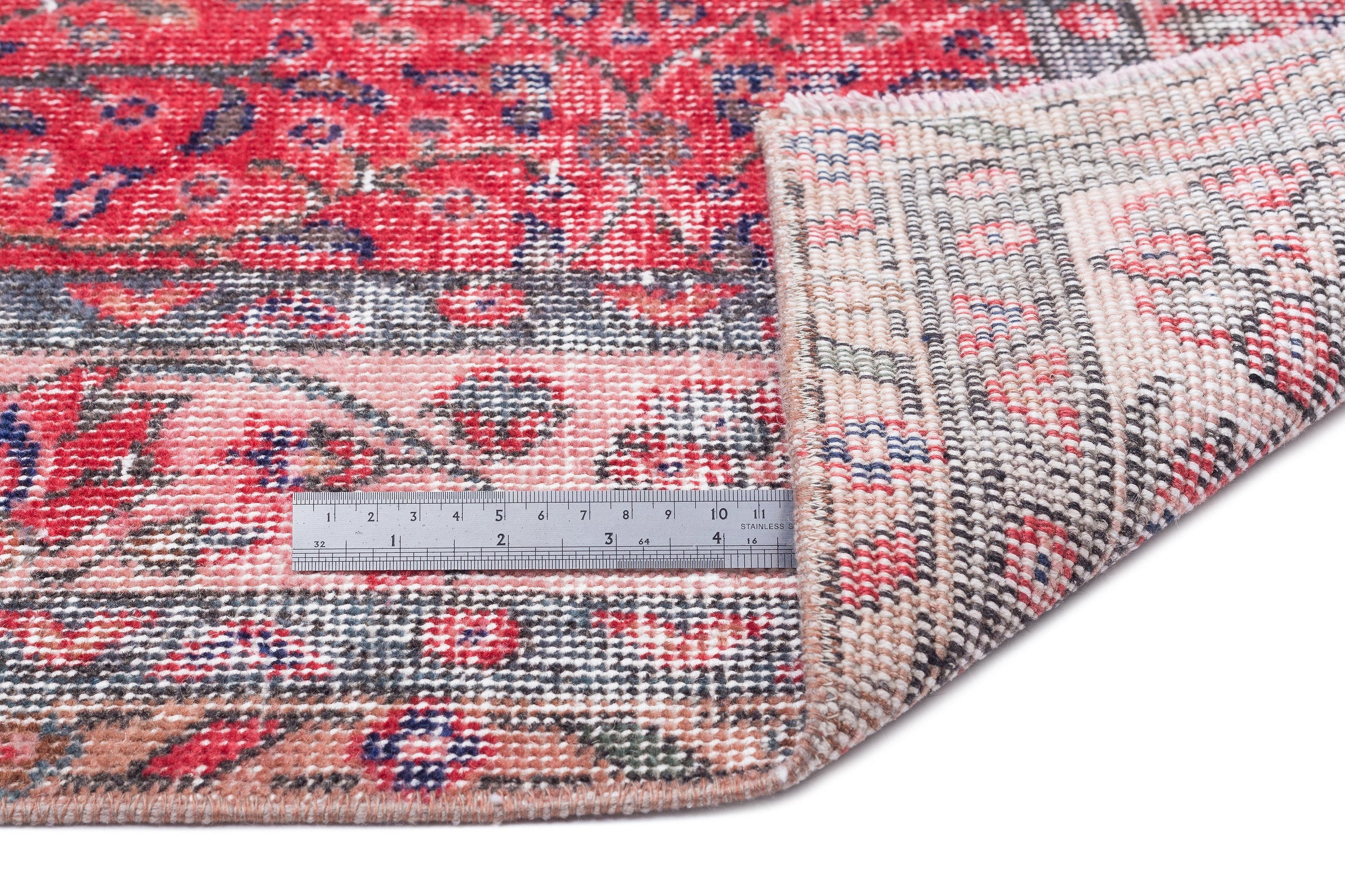 Atina Red Vintage Wool Handmade Area Rug 6'2" x 9'0"