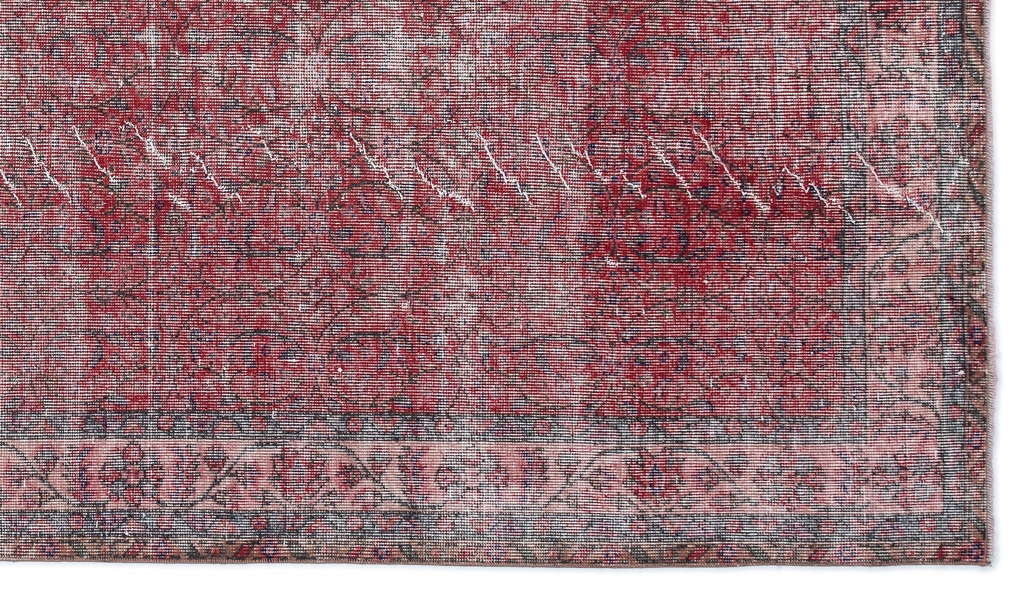 Atina Red Vintage Wool Handmade Area Rug 6'2" x 9'0"
