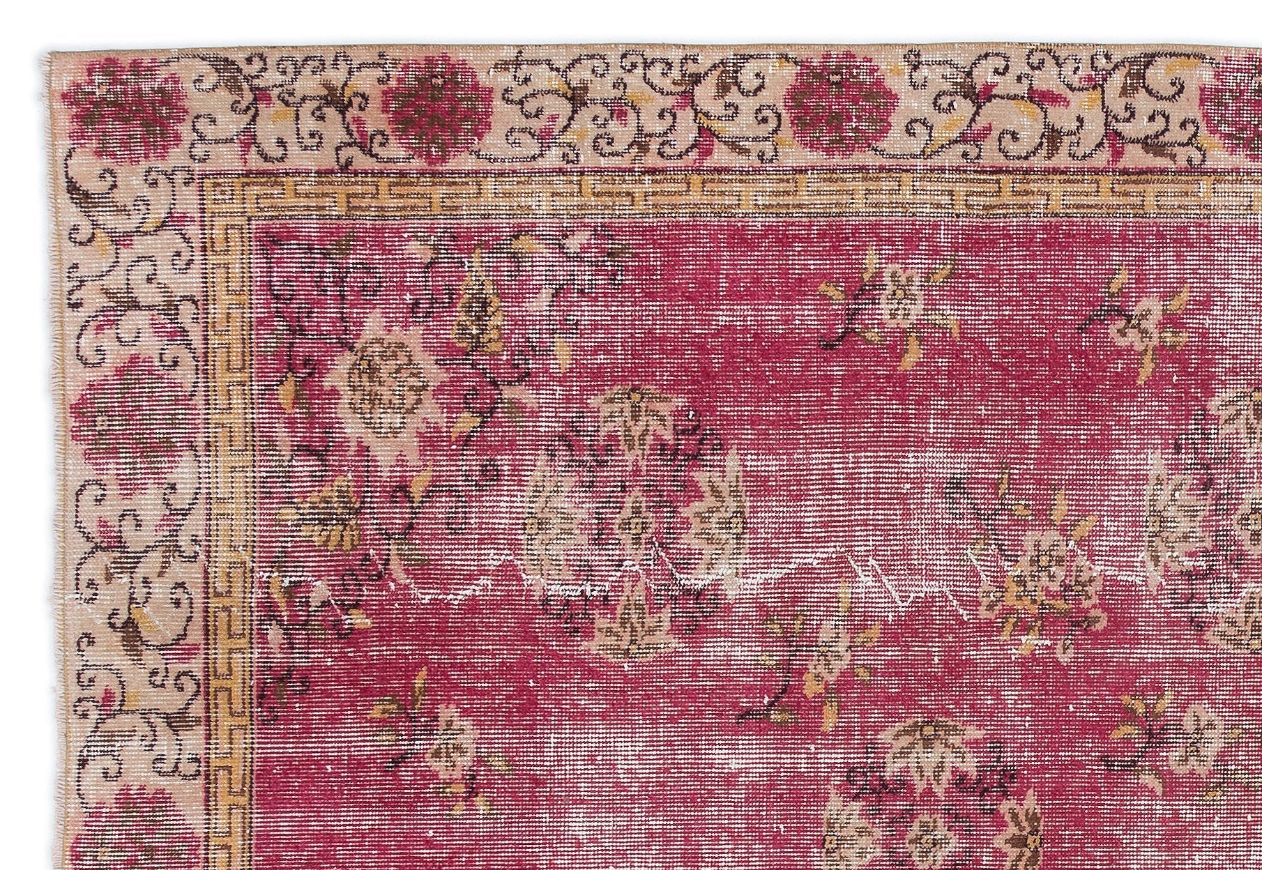 Atina Red Vintage Wool Handmade Area Rug 4'4" x 11'2"