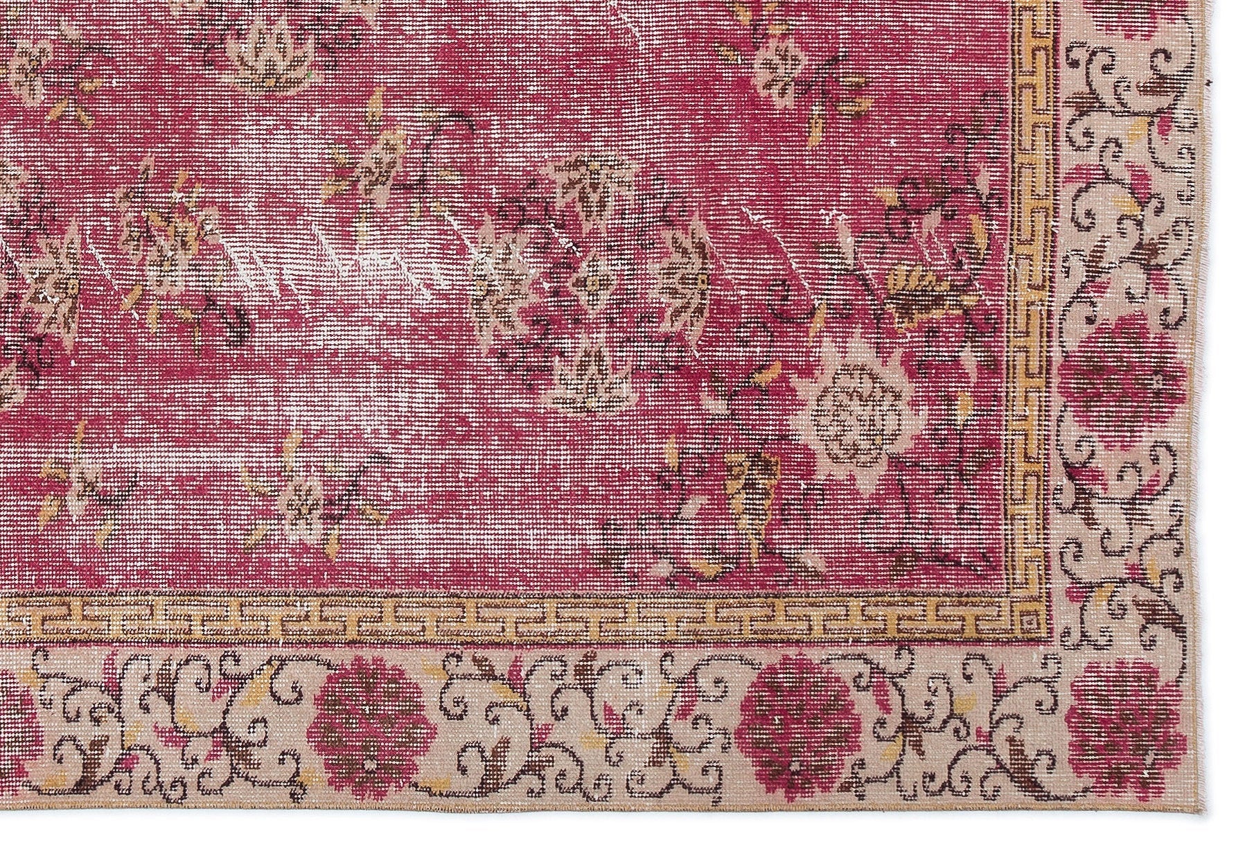 Atina Red Vintage Wool Handmade Area Rug 4'4" x 11'2"