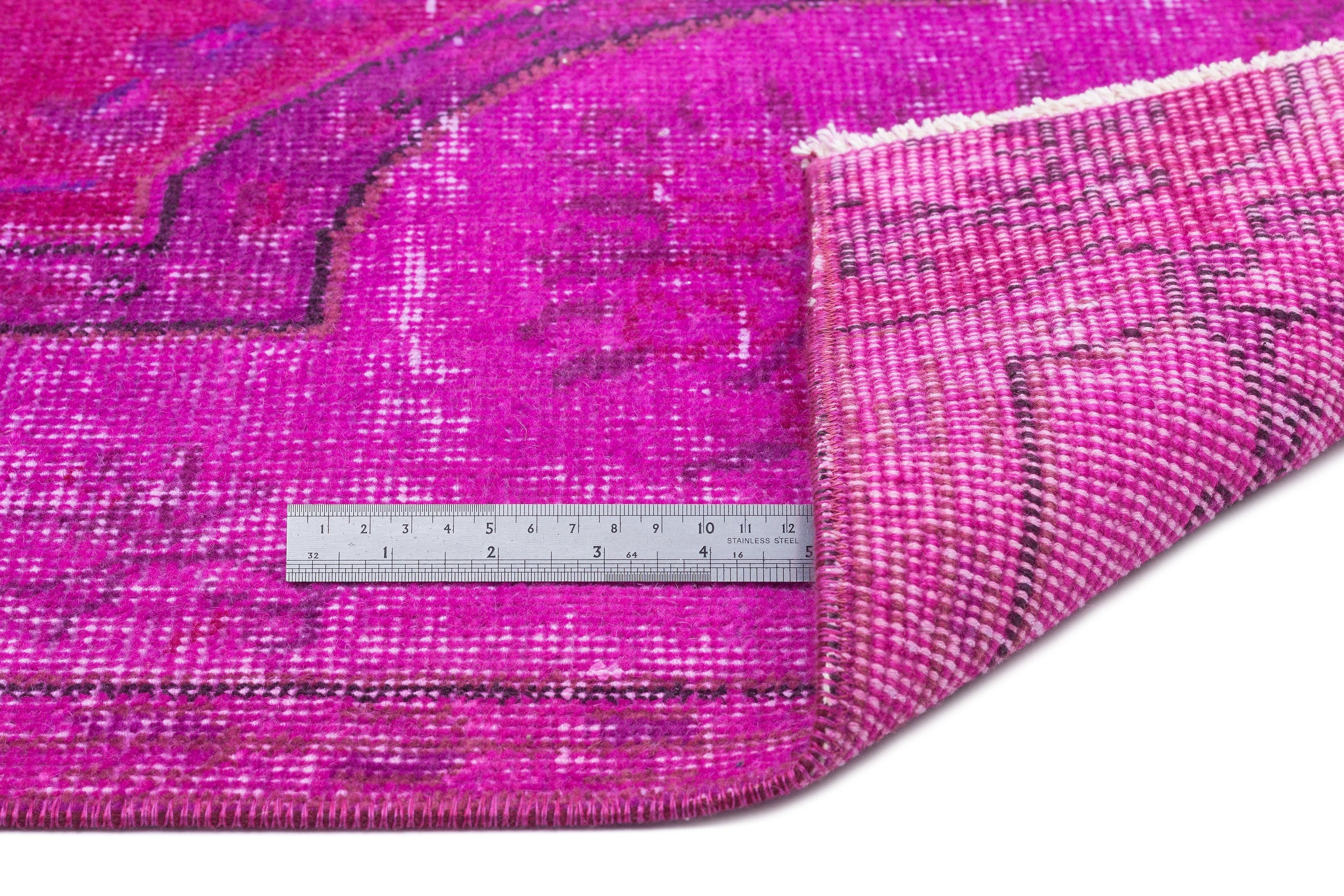 Atina Pink Vintage Wool Handmade Area Rug 6'6" x 9'5"