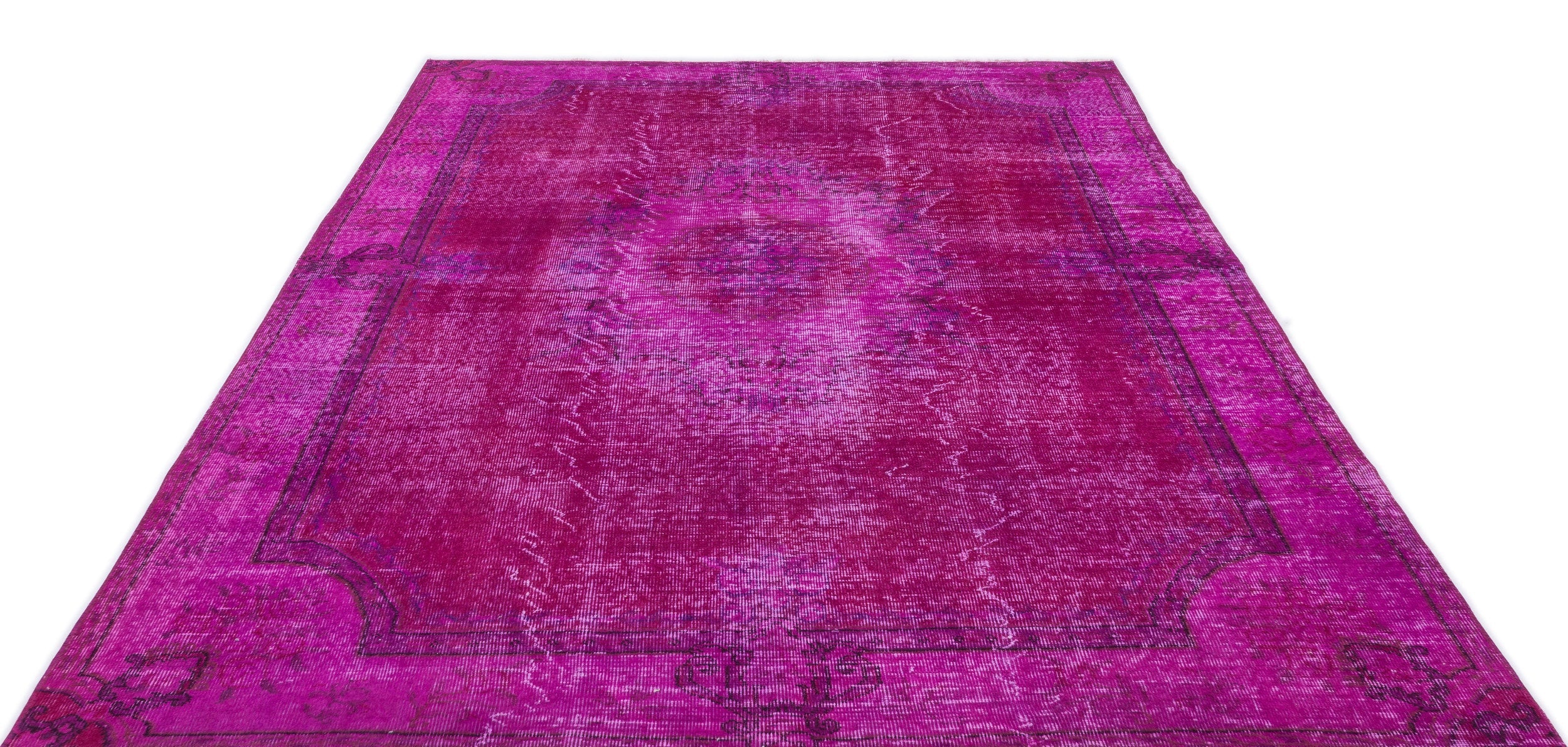 Atina Pink Vintage Wool Handmade Area Rug 6'6" x 9'5"