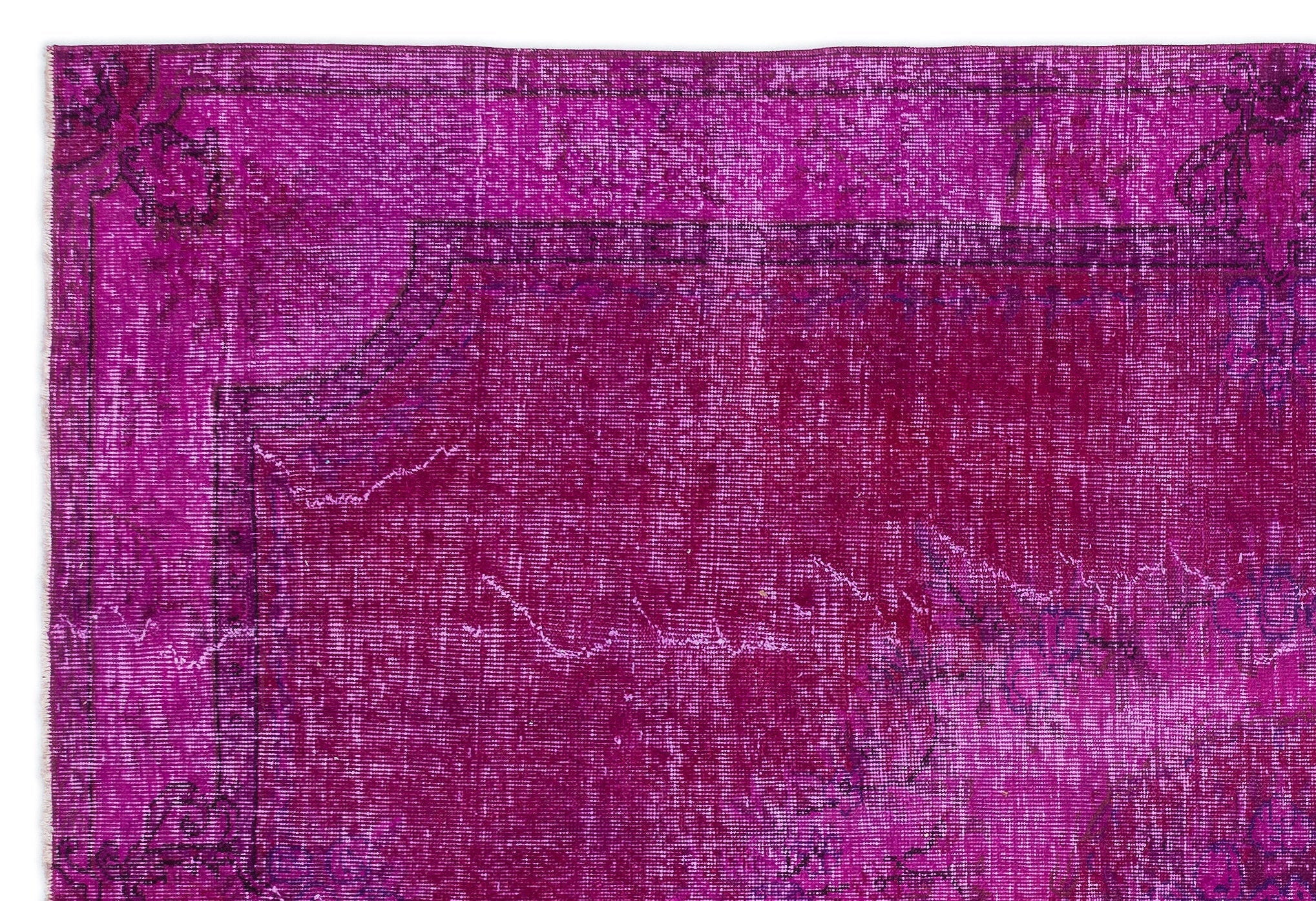 Atina Pink Vintage Wool Handmade Area Rug 6'6" x 9'5"