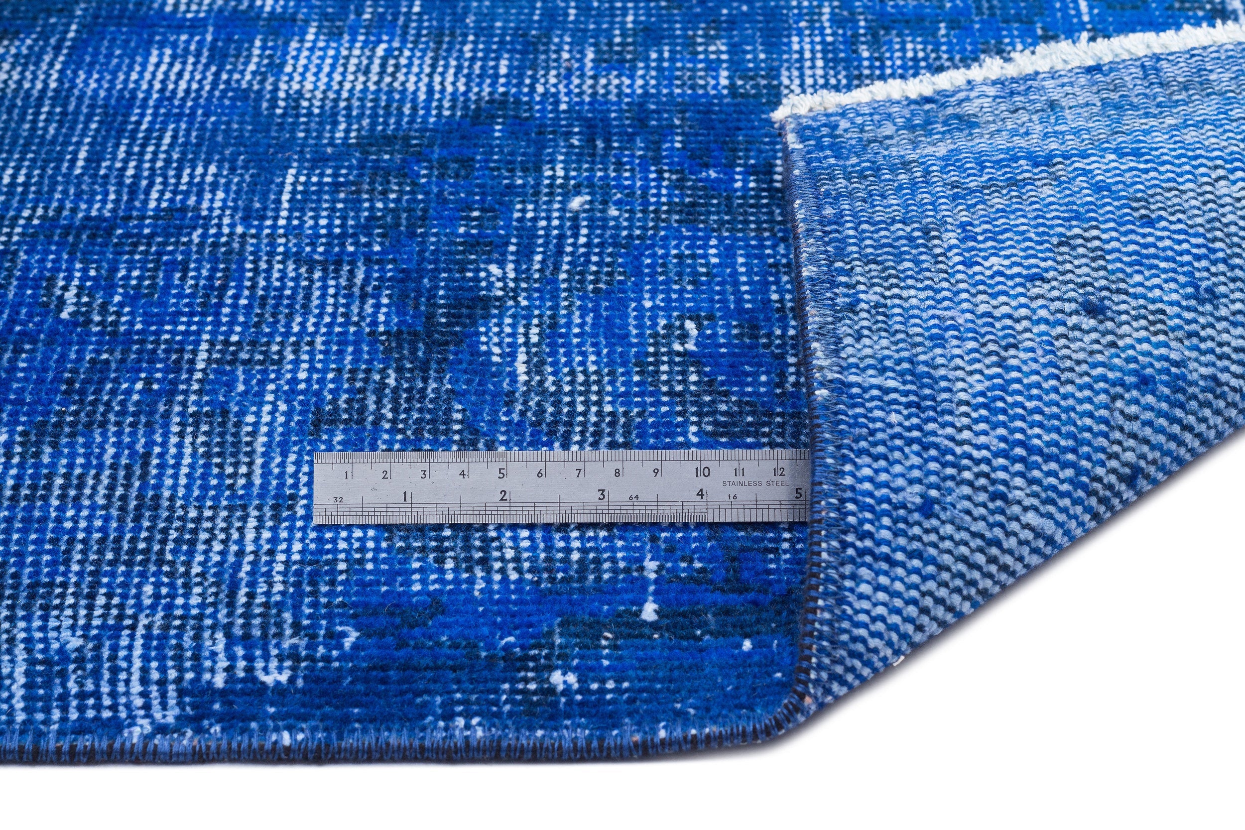 Atina Blue Vintage Wool Handmade Area Rug 5'5" x 9'5"