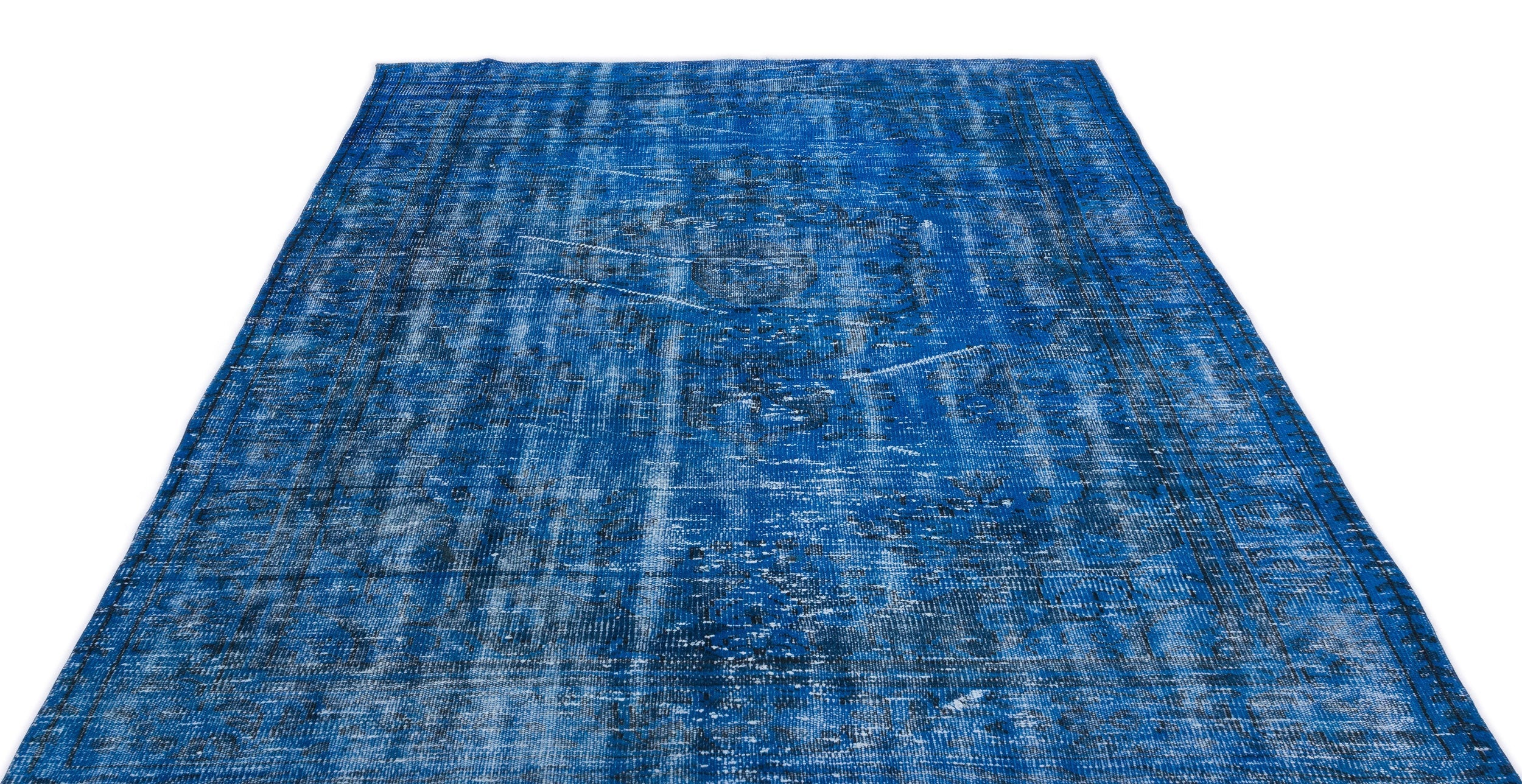 Atina Turquoise Vintage Wool Handmade Area Rug 6'0" x 9'8"