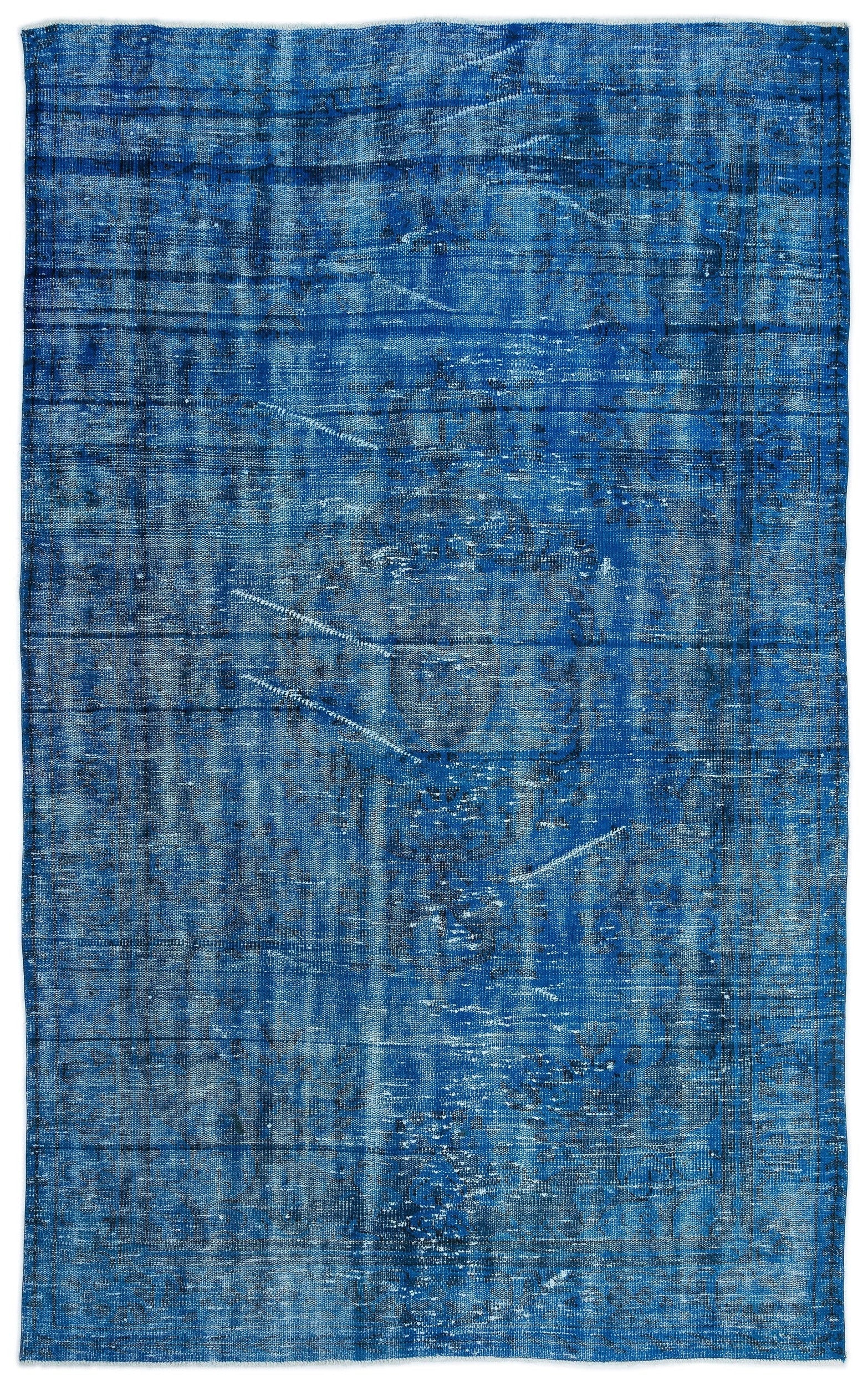 Atina Turquoise Vintage Wool Handmade Area Rug 6'0" x 9'8"