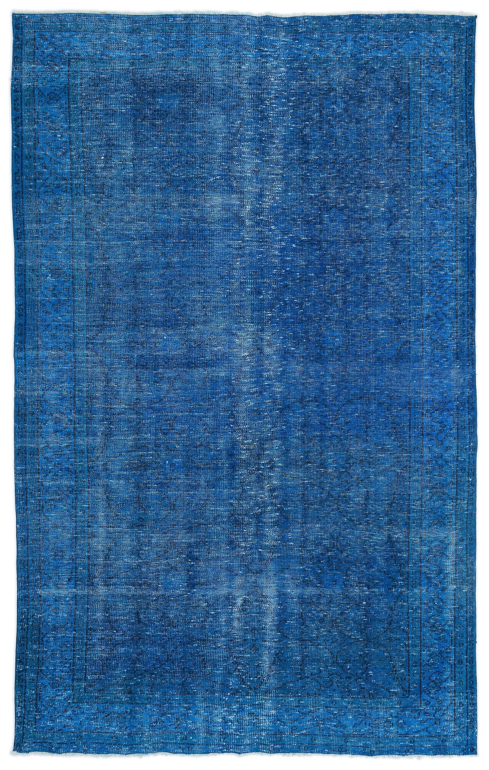 Atina Turquoise Vintage Wool Handmade Area Rug 6'1" x 9'9"