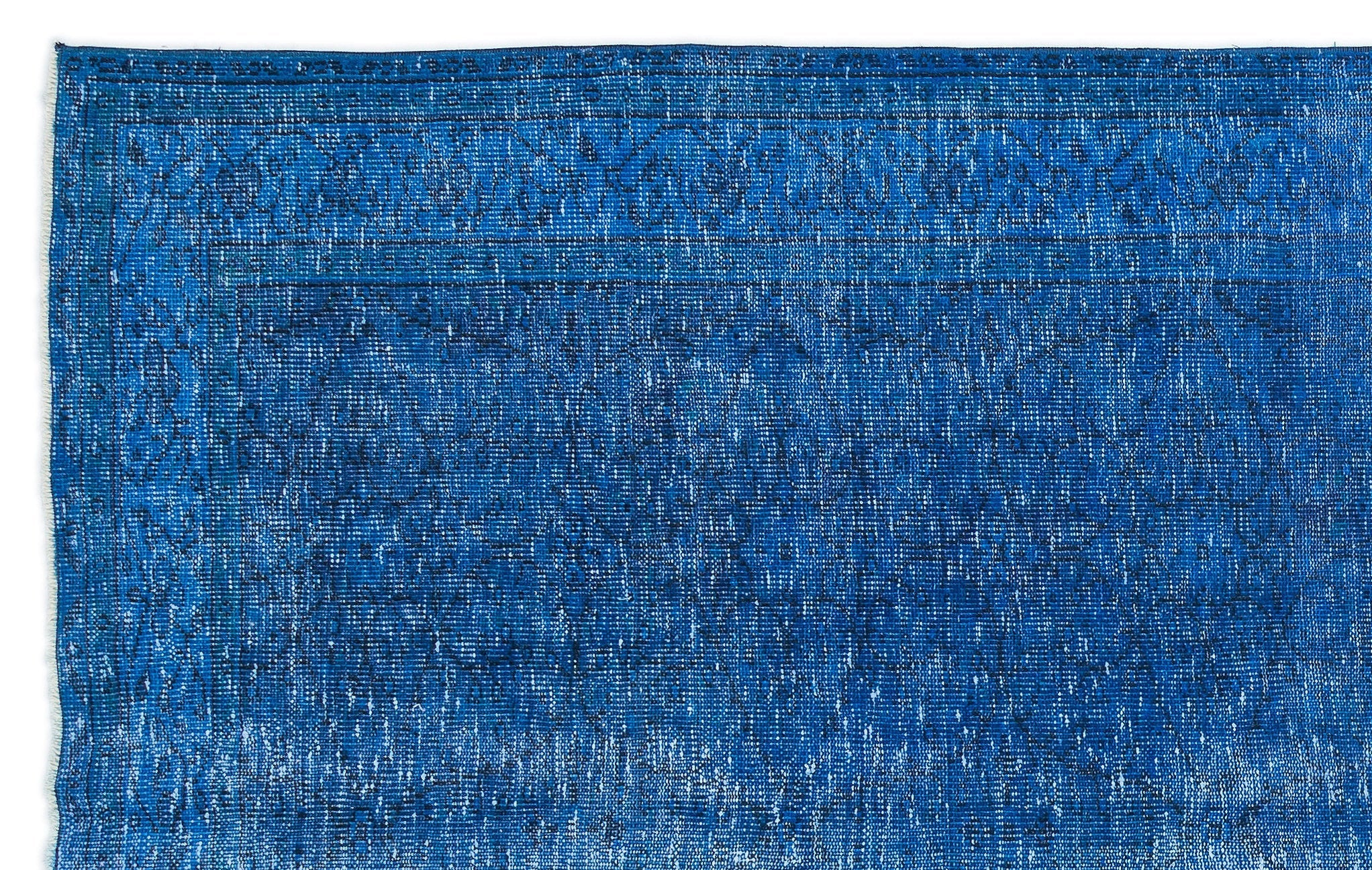 Atina Turquoise Vintage Wool Handmade Area Rug 6'1" x 9'9"