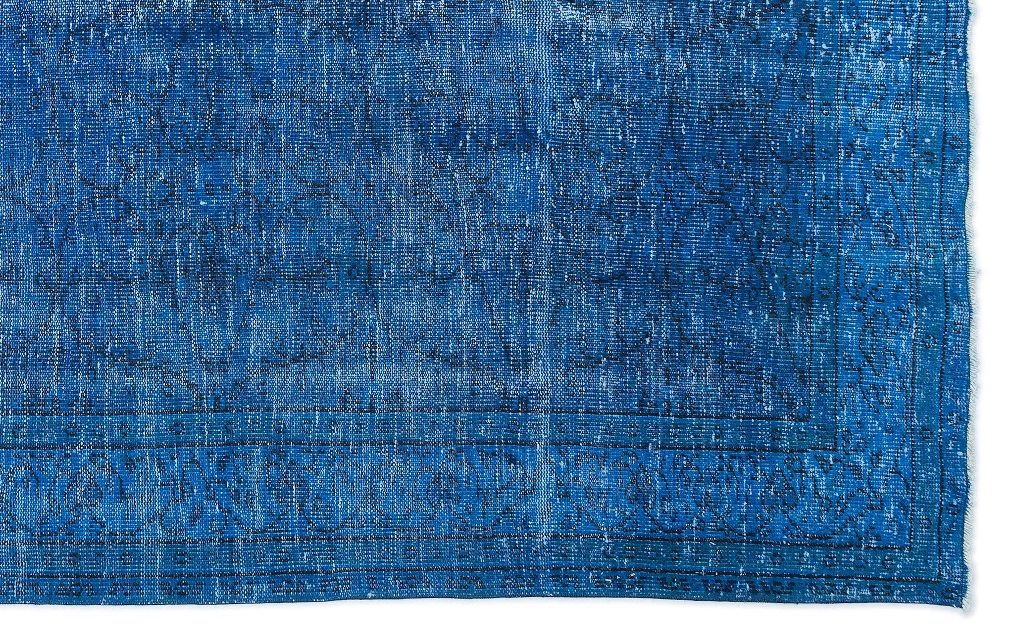 Atina Turquoise Vintage Wool Handmade Area Rug 6'1" x 9'9"