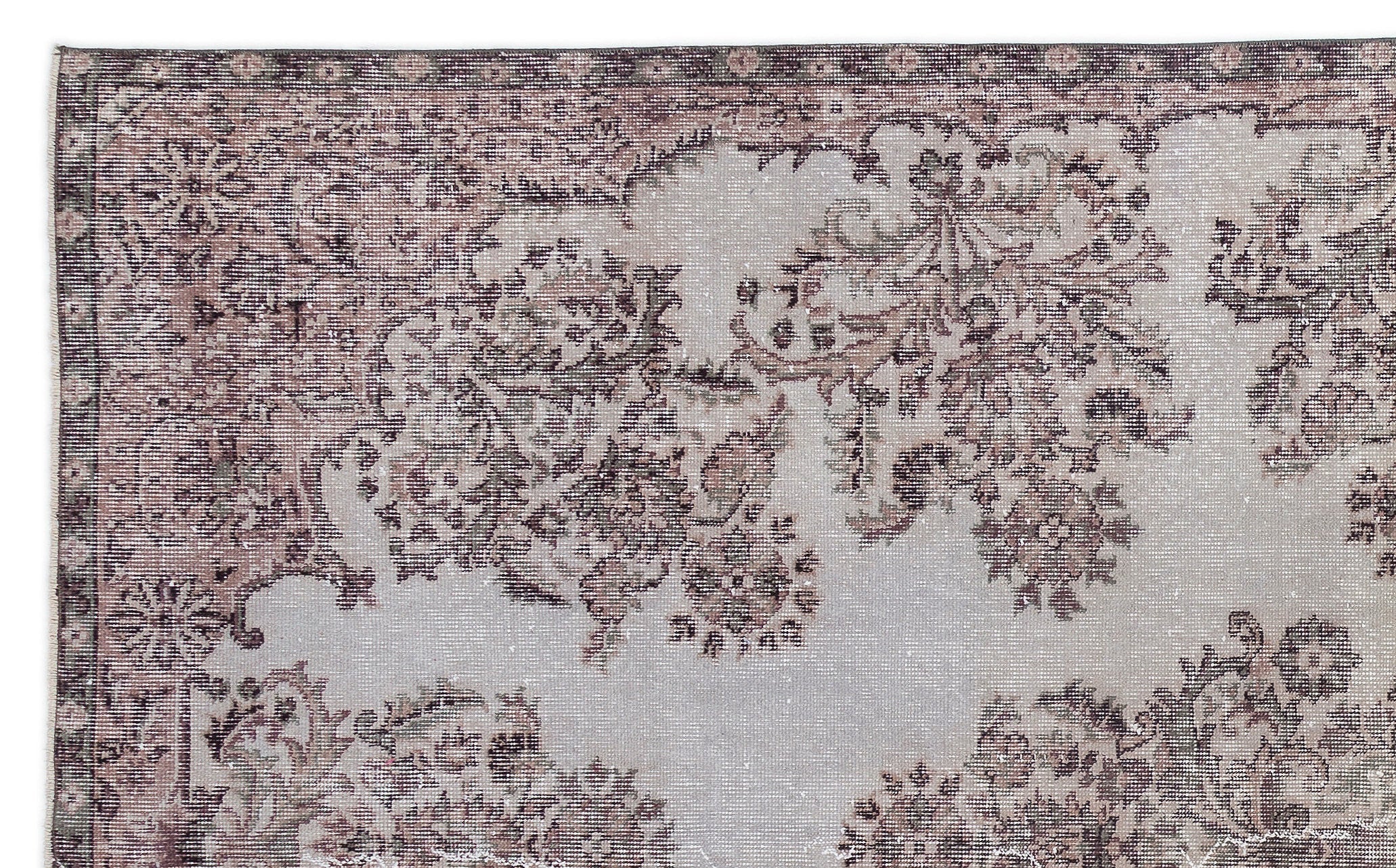 Atina Beige Vintage Wool Handmade Area Rug 6'8" x 8'8"
