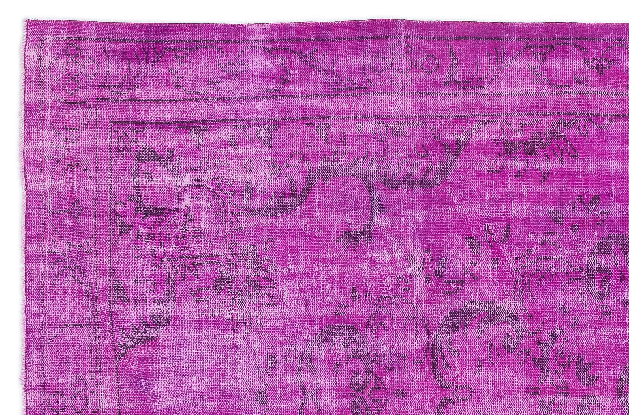 Atina Pink Vintage Wool Handmade Area Rug 6'2" x 9'7"
