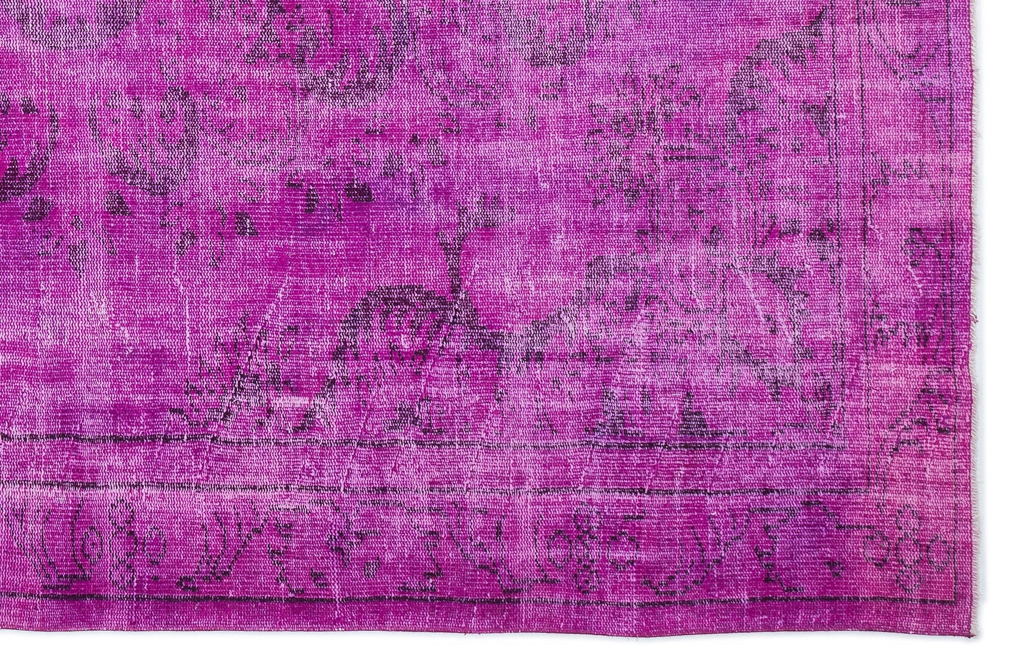 Atina Pink Vintage Wool Handmade Area Rug 6'2" x 9'7"