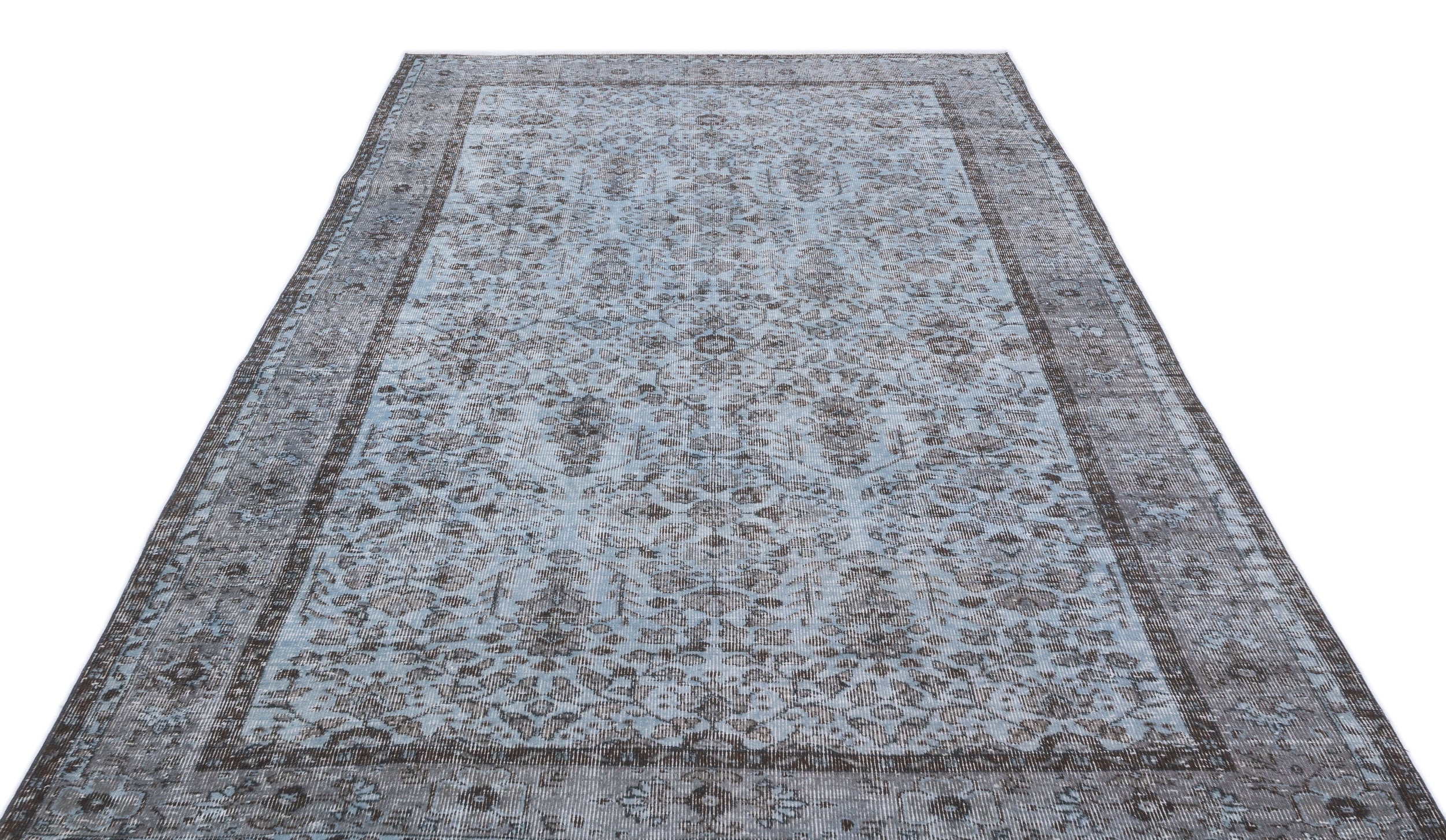 Atina Blue Vintage Wool Handmade Area Rug 6'0" x 9'0"