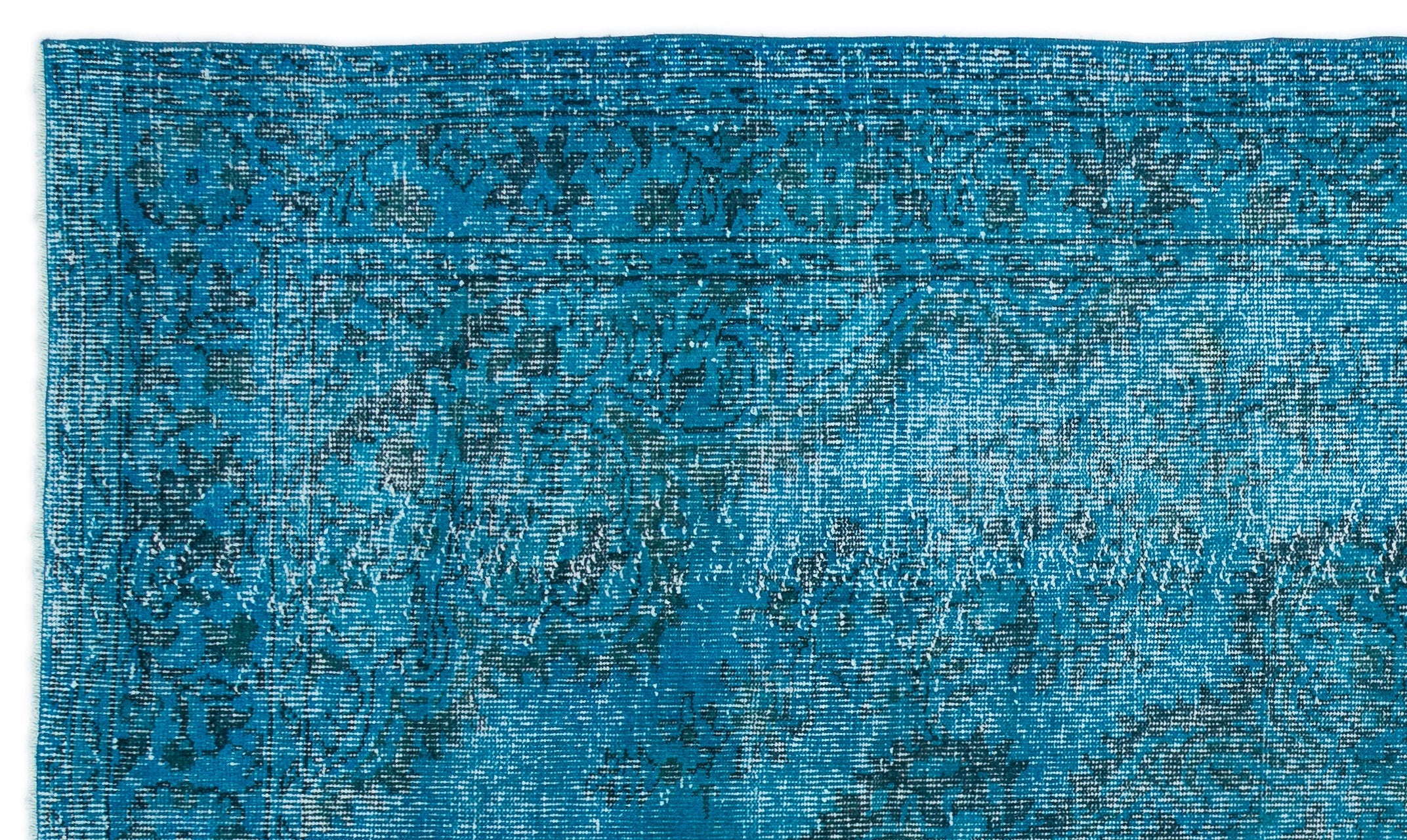 Atina Turquoise Vintage Wool Handmade Area Rug 5'11" x 10'0"