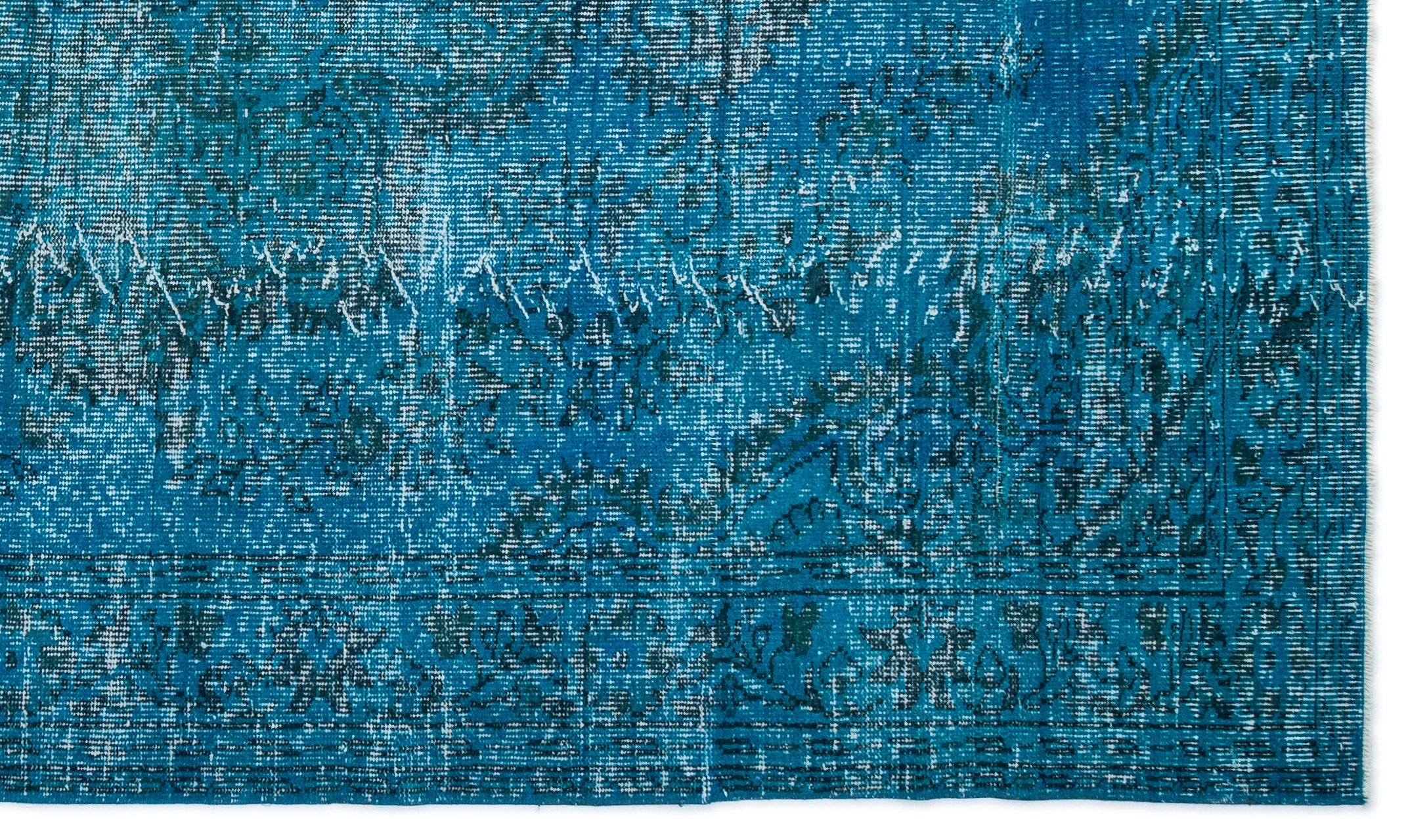 Atina Turquoise Vintage Wool Handmade Area Rug 5'11" x 10'0"