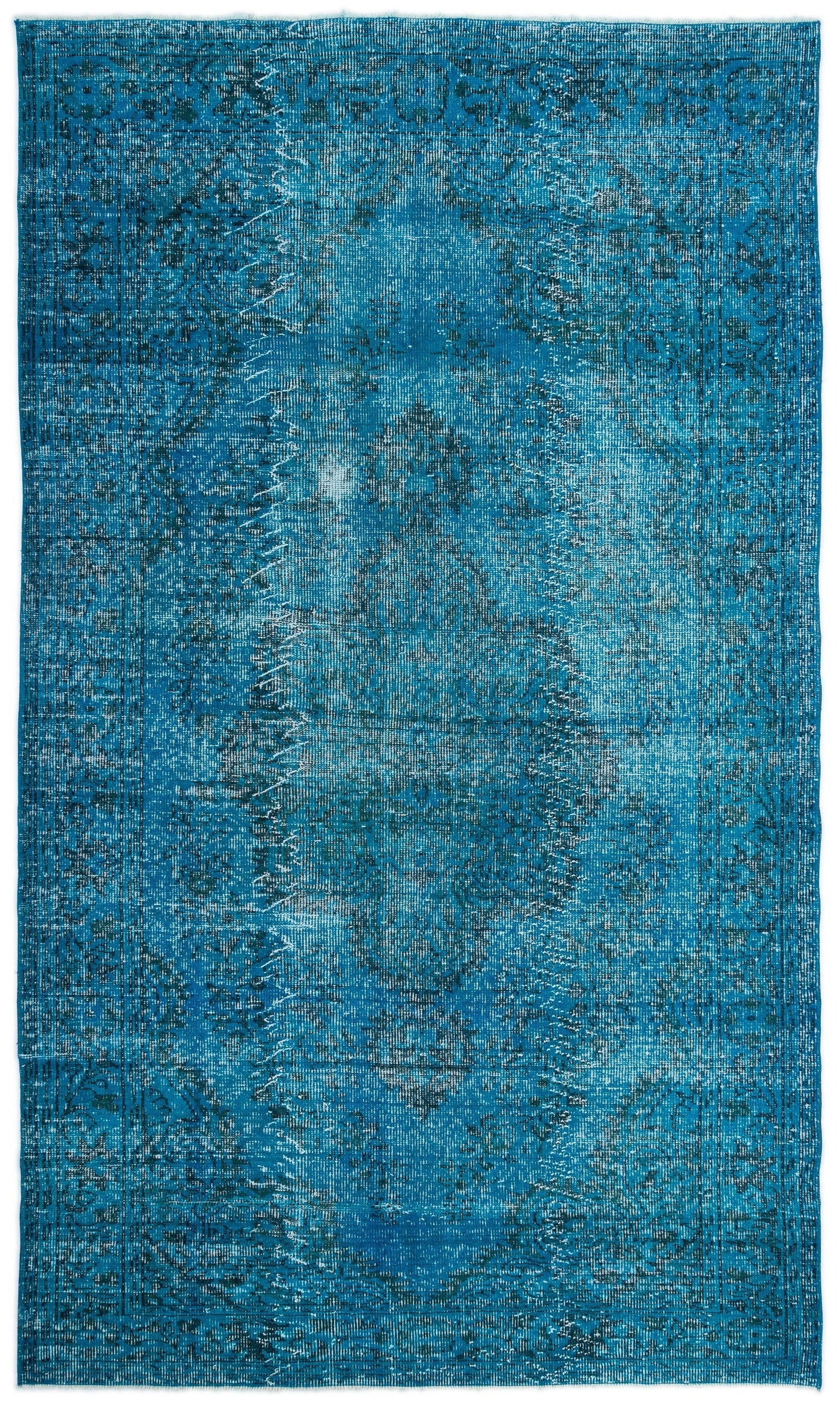 Atina Turquoise Vintage Wool Handmade Area Rug 5'11" x 10'0"