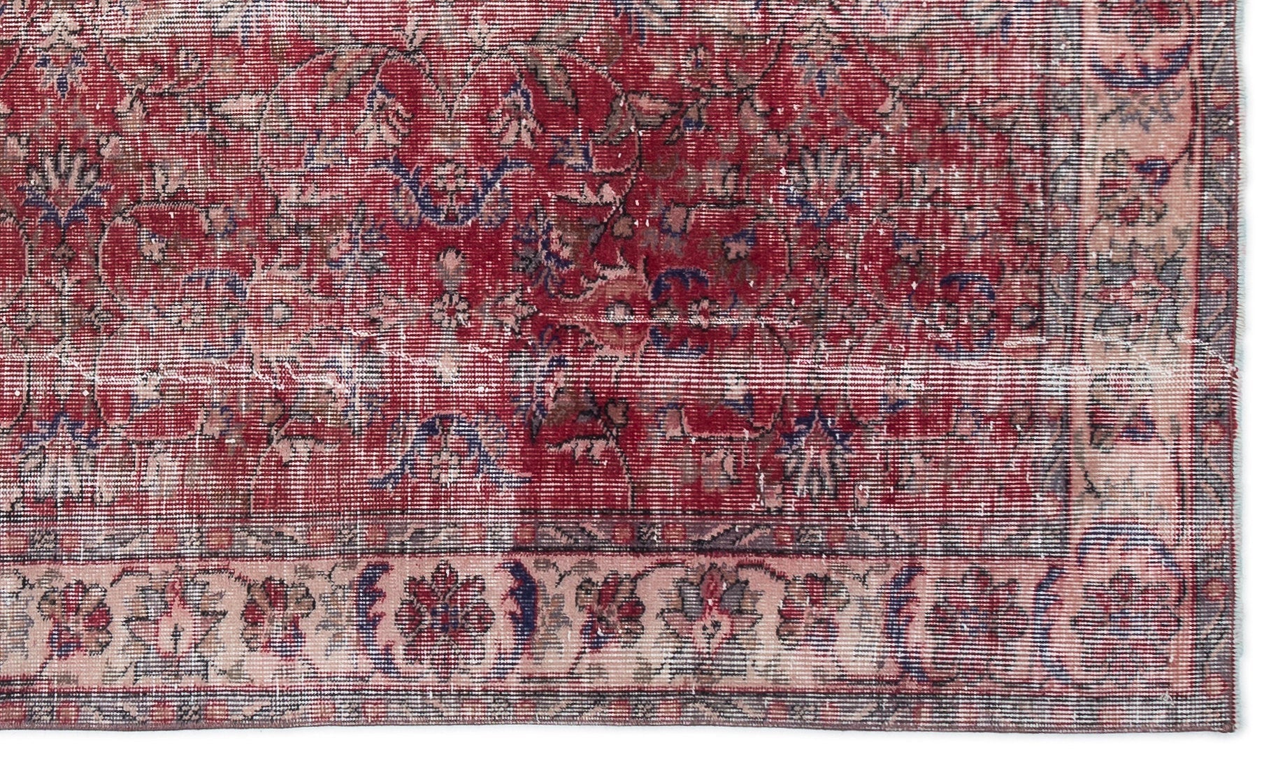 Atina Red Vintage Wool Handmade Area Rug 5'3" x 8'5"