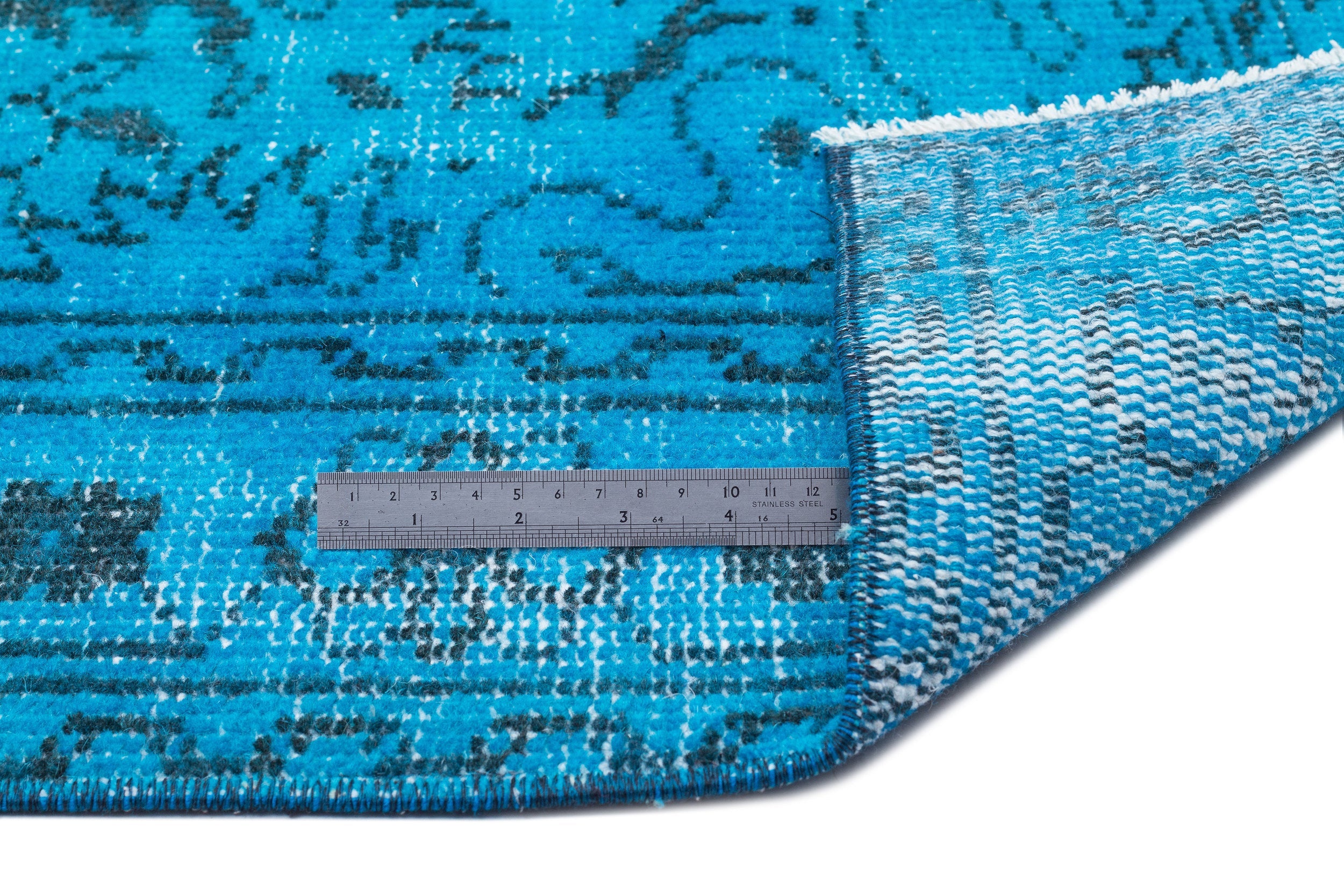 Atina Turquoise Vintage Wool Handmade Area Rug 5'0" x 9'7"