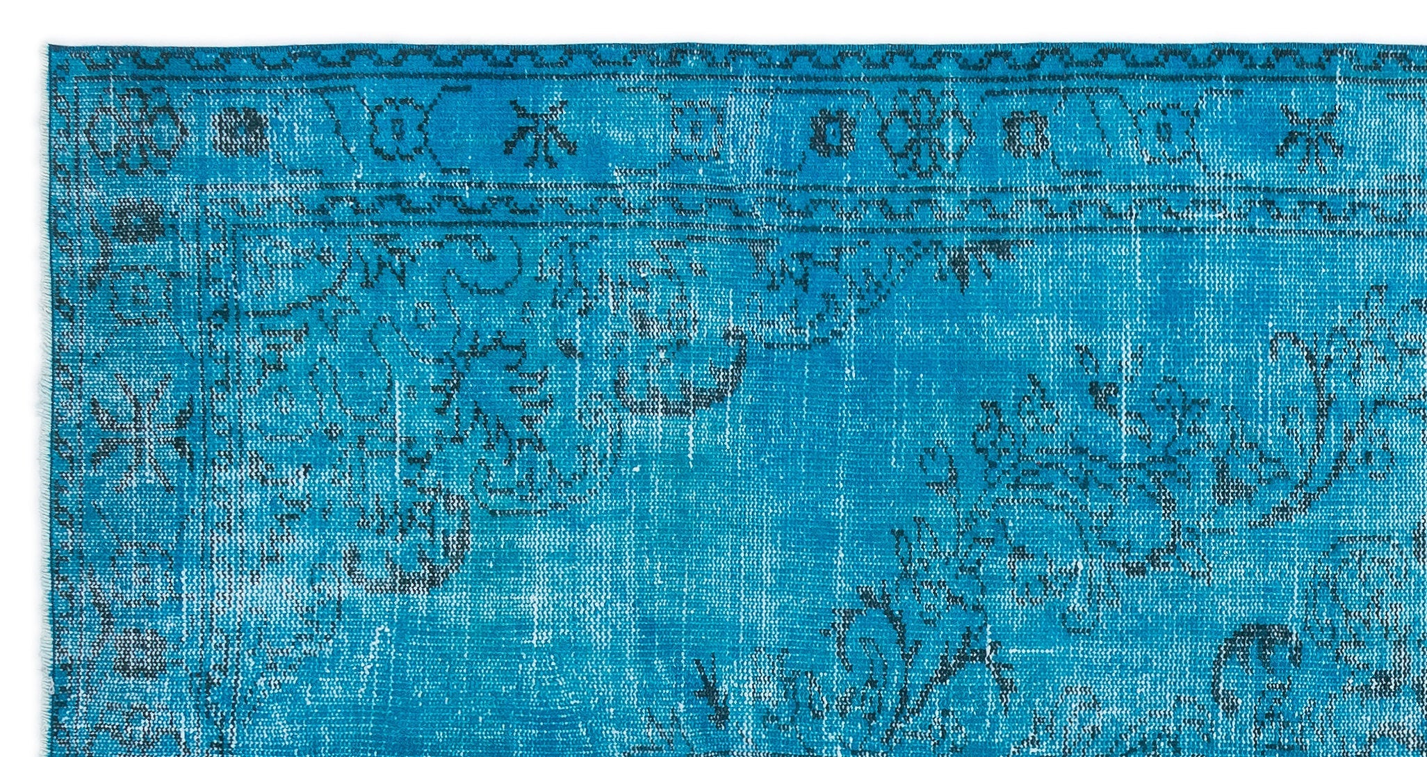 Atina Turquoise Vintage Wool Handmade Area Rug 5'0" x 9'7"