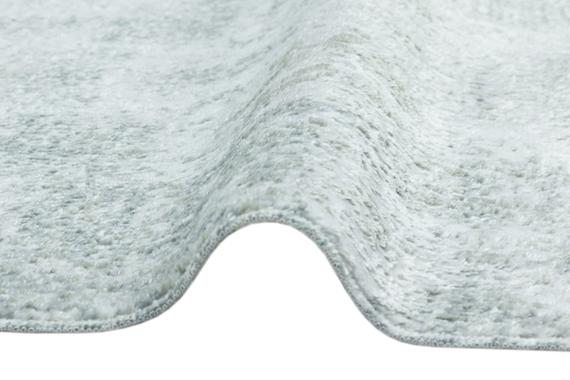 Vintage Area Rug - White Cotton Wool Blend Machine Made Rug for Living Room