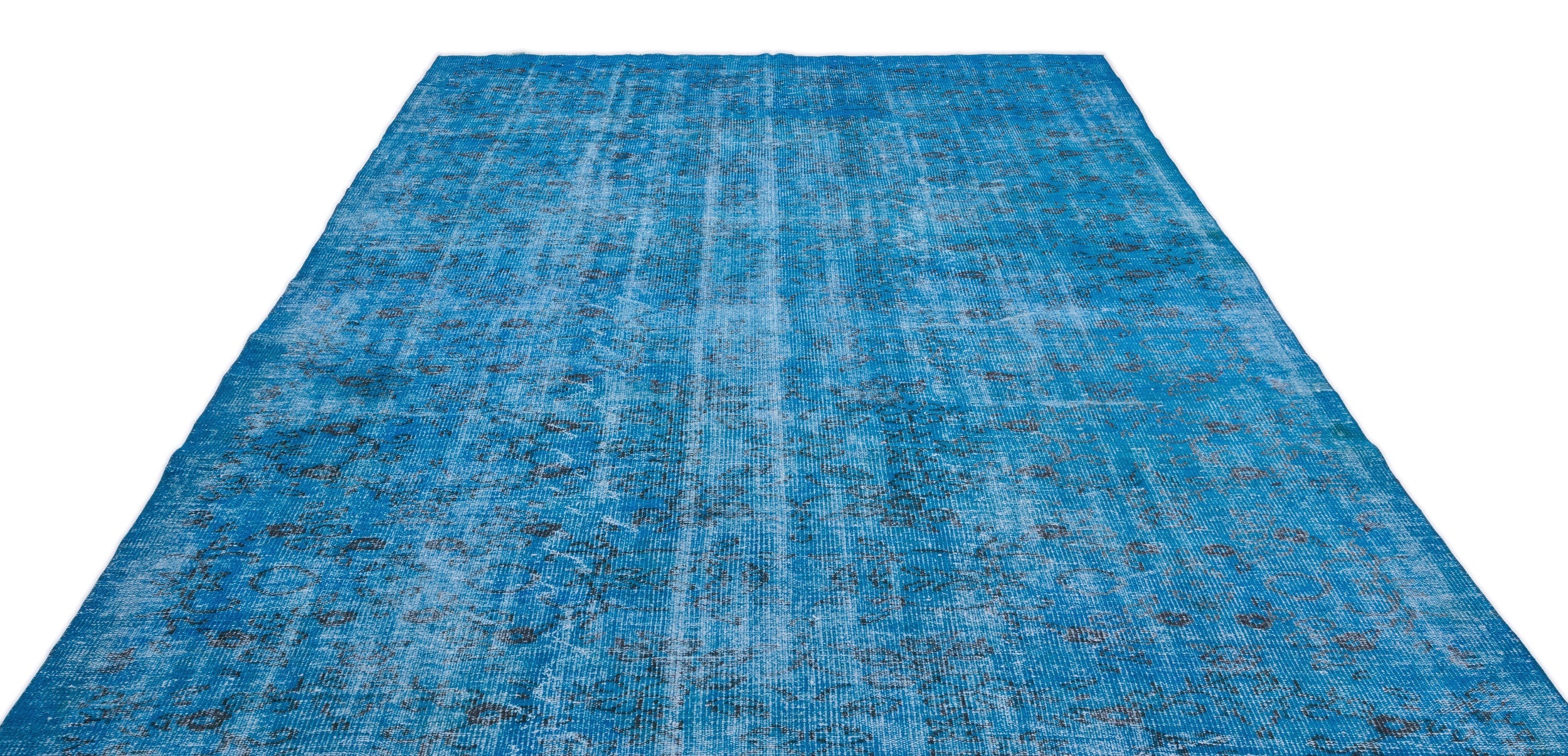 Atina Turquoise Vintage Wool Handmade Area Rug 6'11" x 10'7"