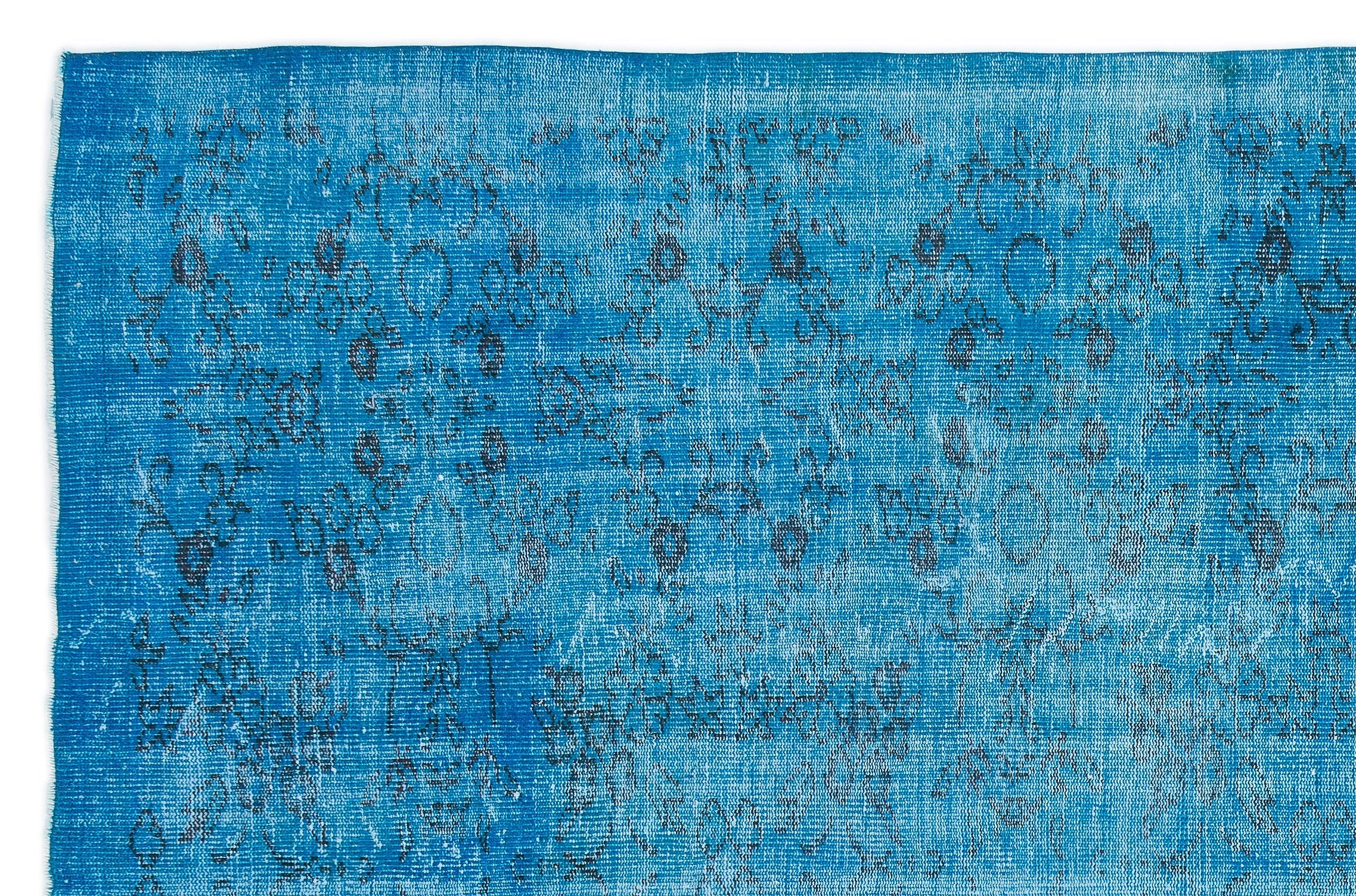 Atina Turquoise Vintage Wool Handmade Area Rug 6'11" x 10'7"