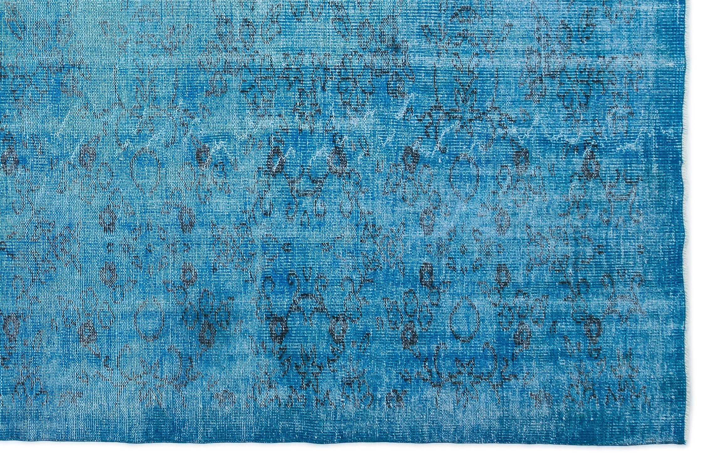 Atina Turquoise Vintage Wool Handmade Area Rug 6'11" x 10'7"