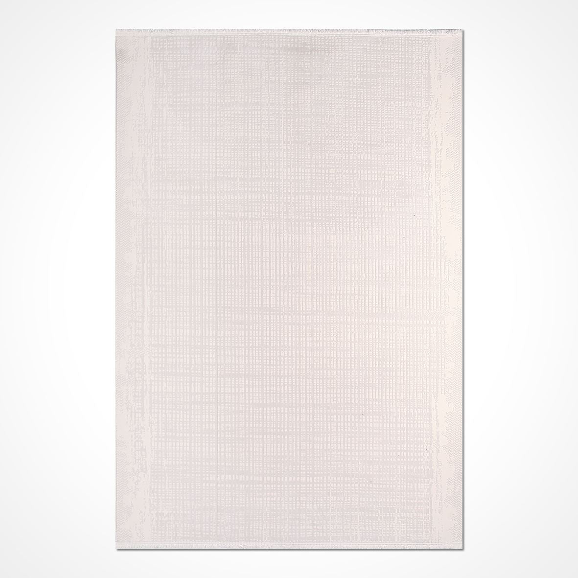 White Striped Area Rug - Machine Made Rug | Durable Polyester Carpet by Crea