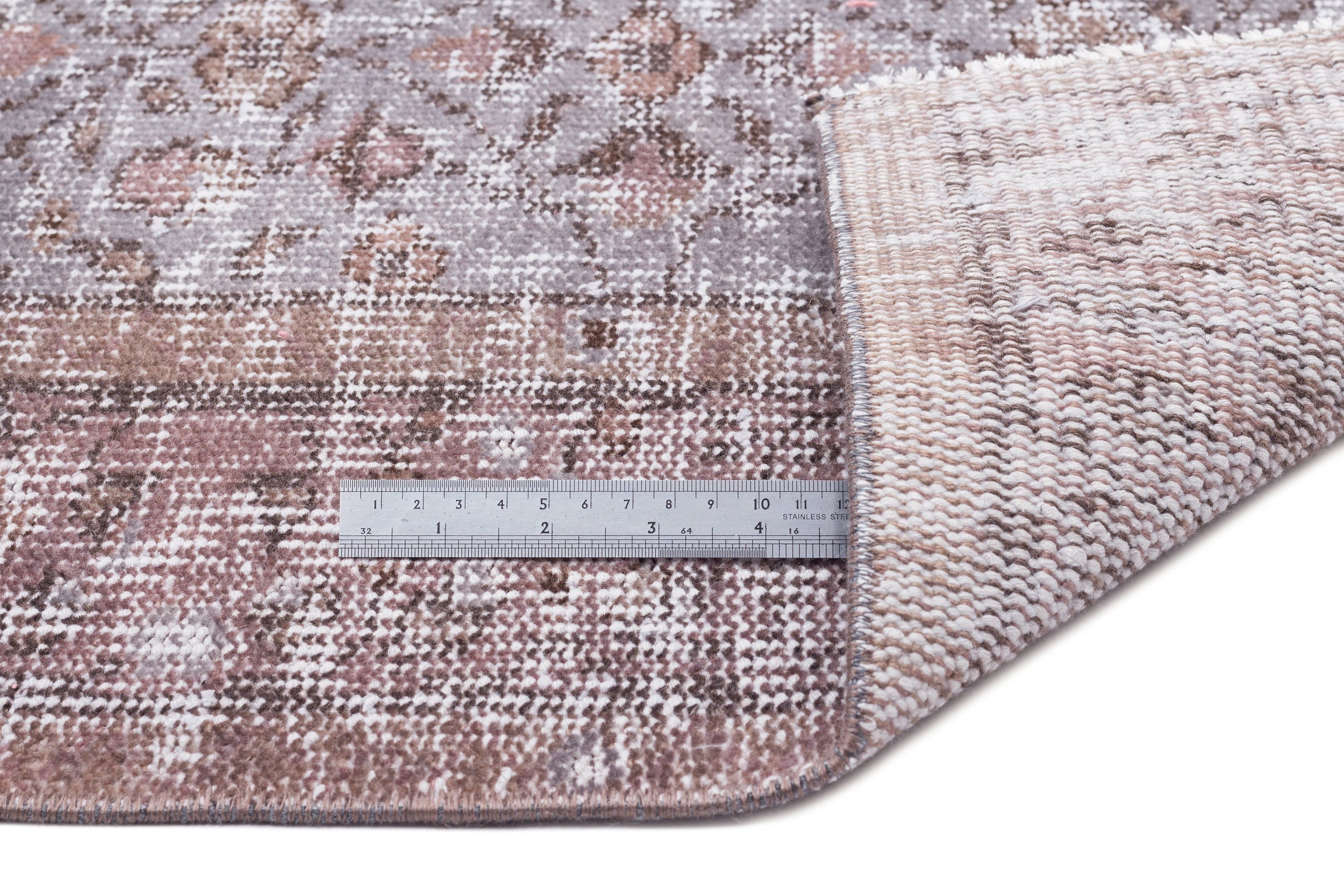 Atina Grey Vintage Wool Handmade Area Rug 4'8" x 9'6"