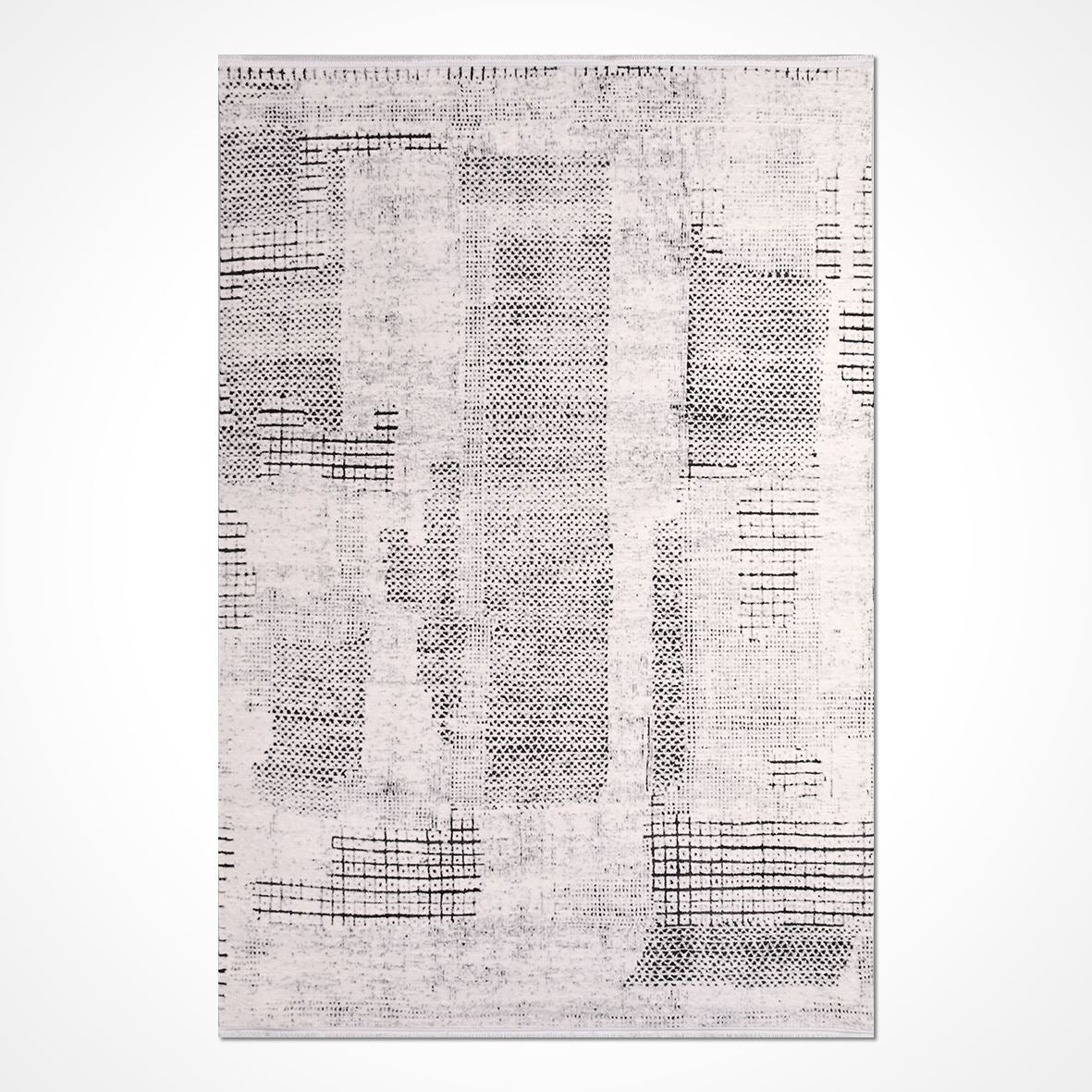 Modern Area Rug - Grey Machine Made Rug with Soft Pile Polyester Carpet