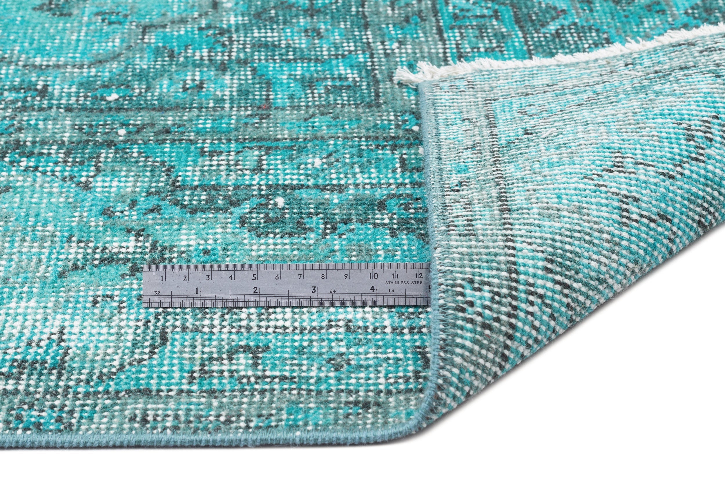 Atina Turquoise Vintage Wool Handmade Area Rug 6'0" x 9'5"