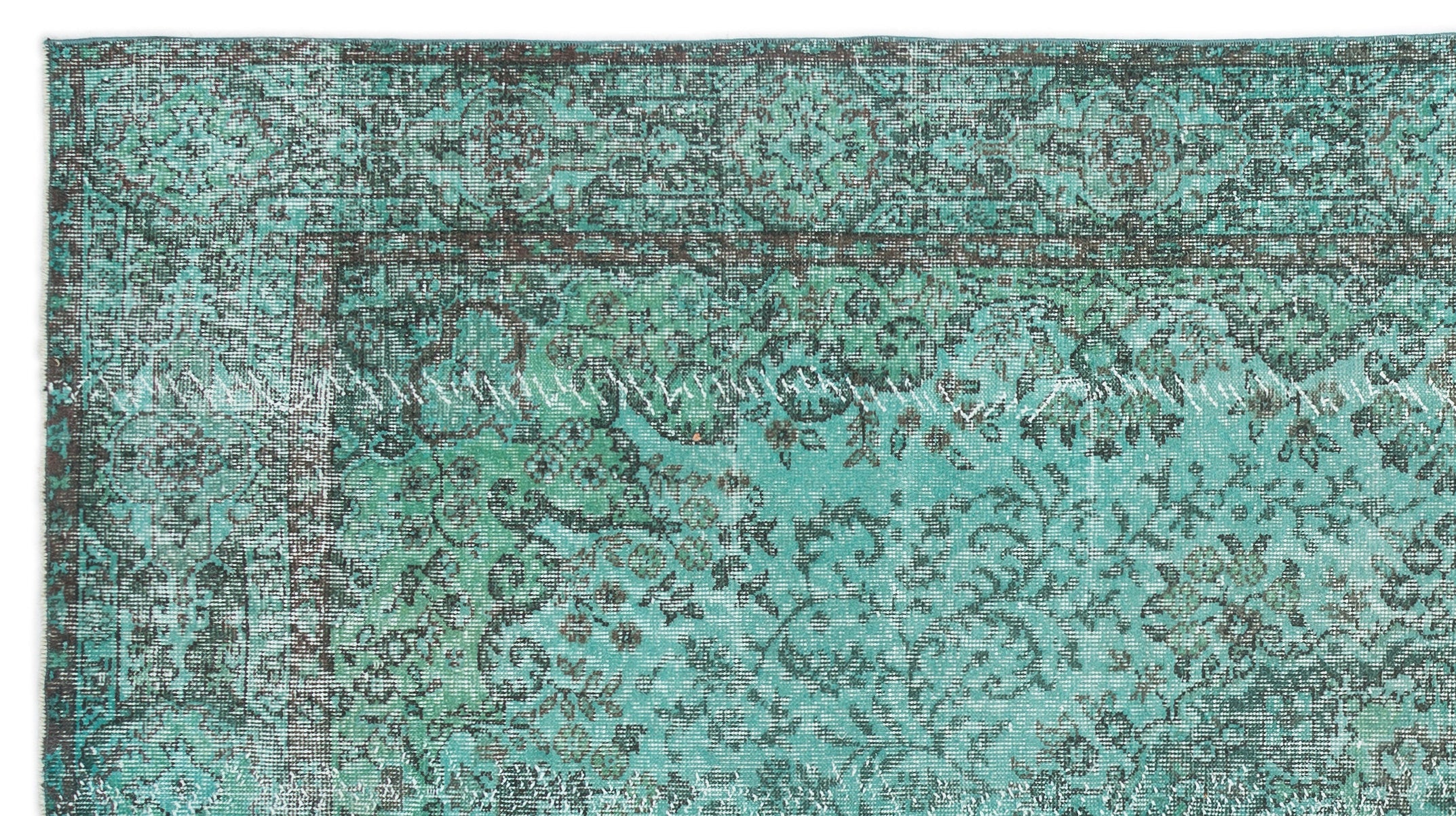 Atina Turquoise Vintage Wool Handmade Area Rug 6'0" x 9'5"