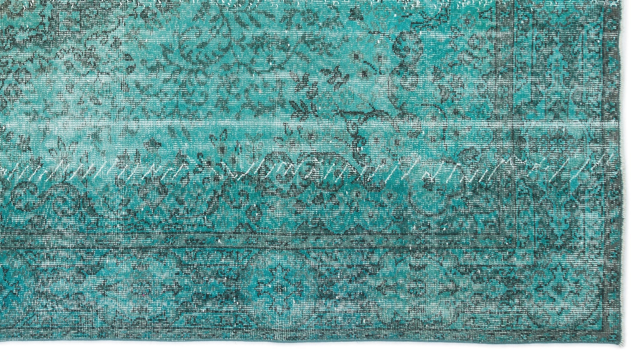 Atina Turquoise Vintage Wool Handmade Area Rug 6'0" x 9'5"