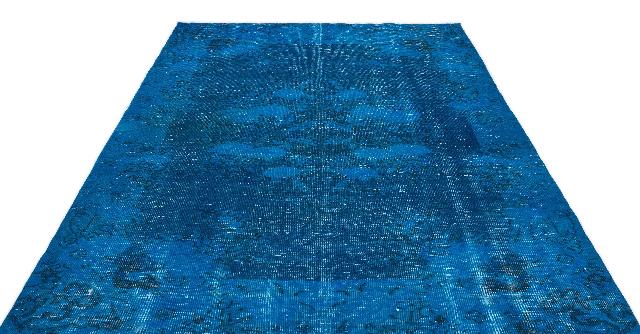 Atina Turquoise Vintage Wool Handmade Area Rug 5'9" x 8'11"
