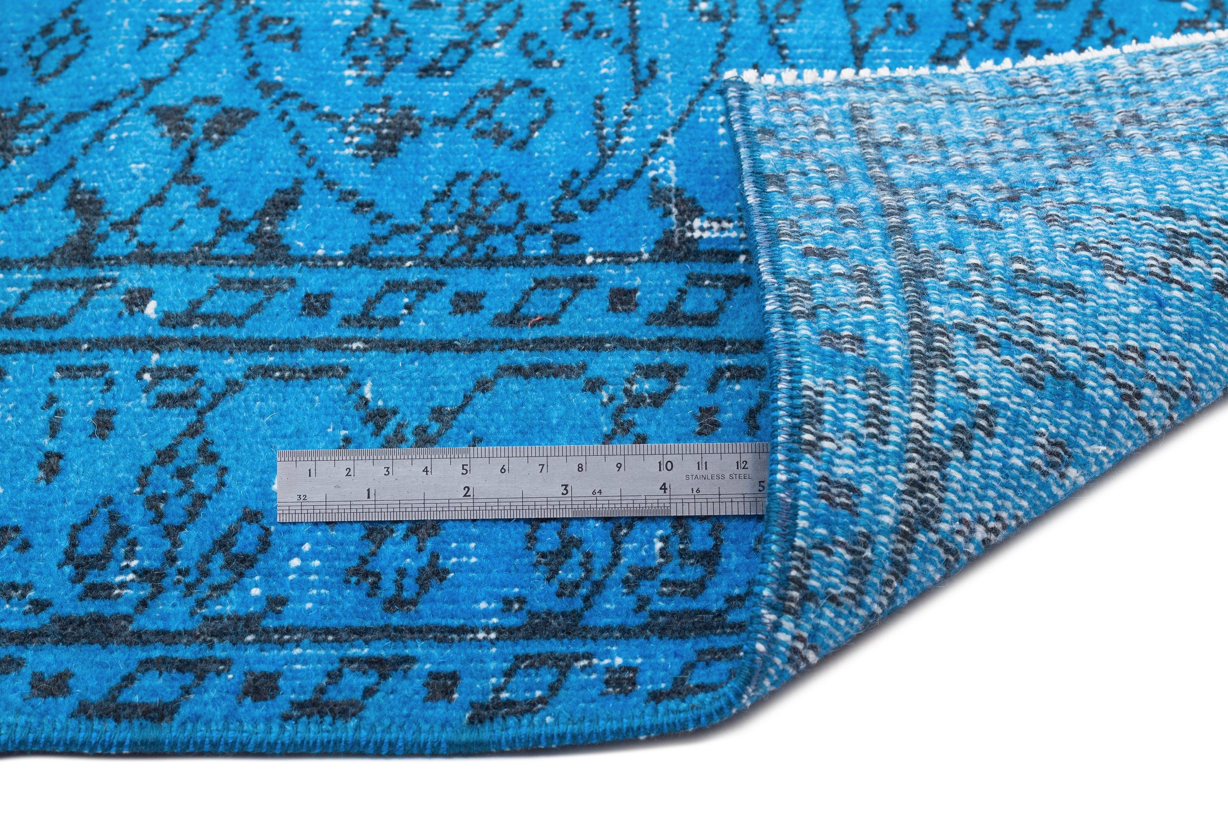 Atina Turquoise Vintage Wool Handmade Area Rug 5'3" x 9'0"