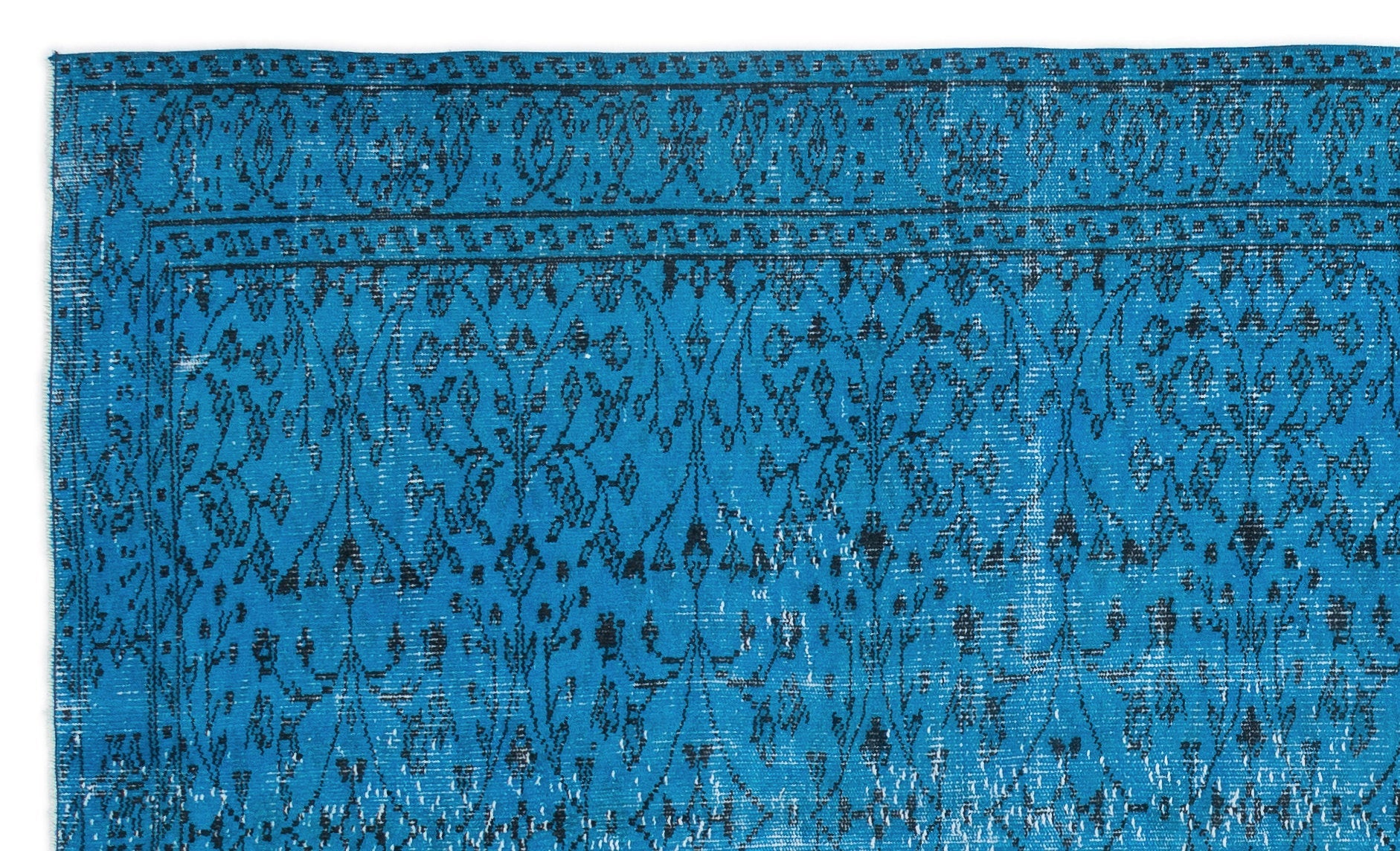 Atina Turquoise Vintage Wool Handmade Area Rug 5'3" x 9'0"