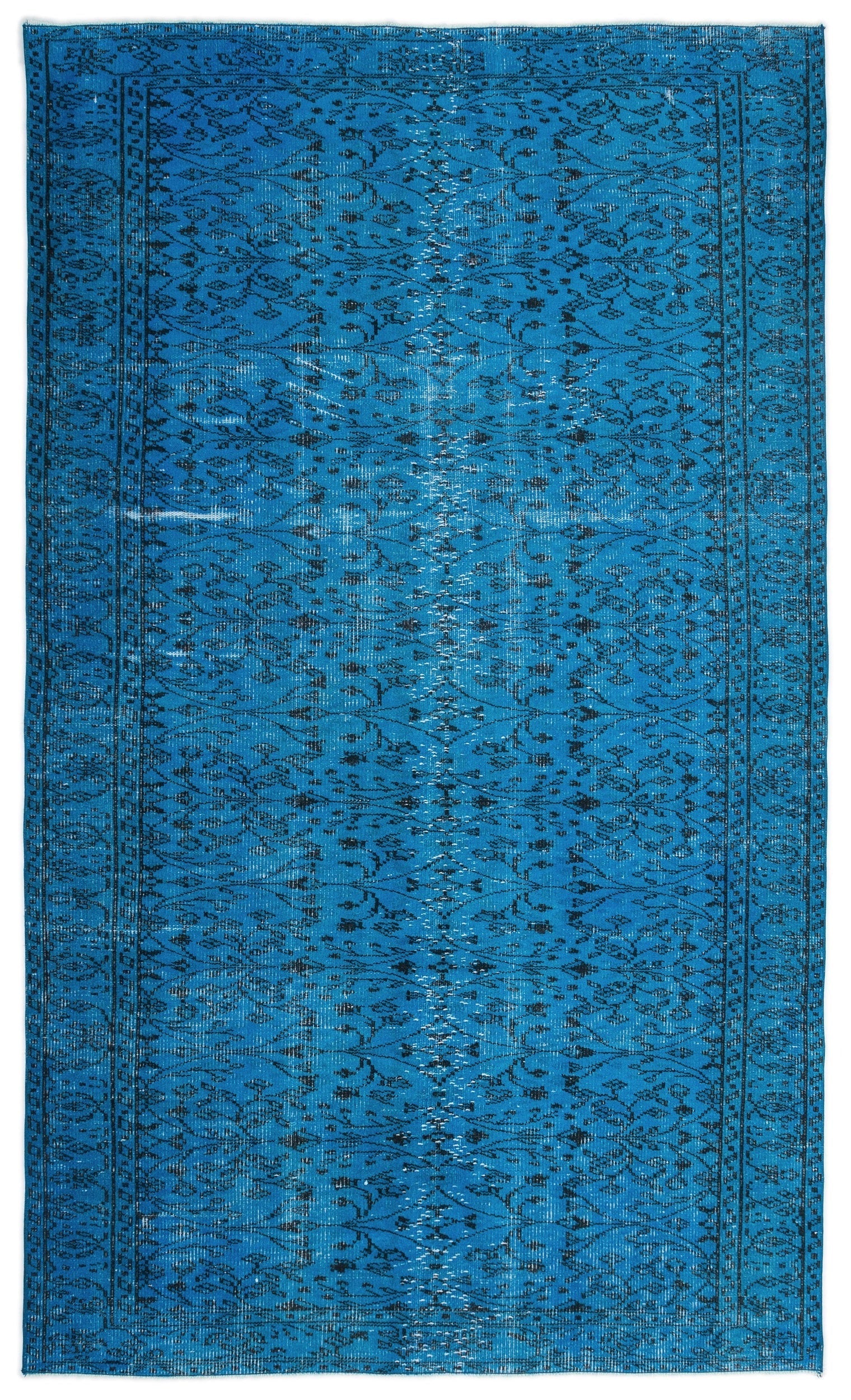 Atina Turquoise Vintage Wool Handmade Area Rug 5'3" x 9'0"