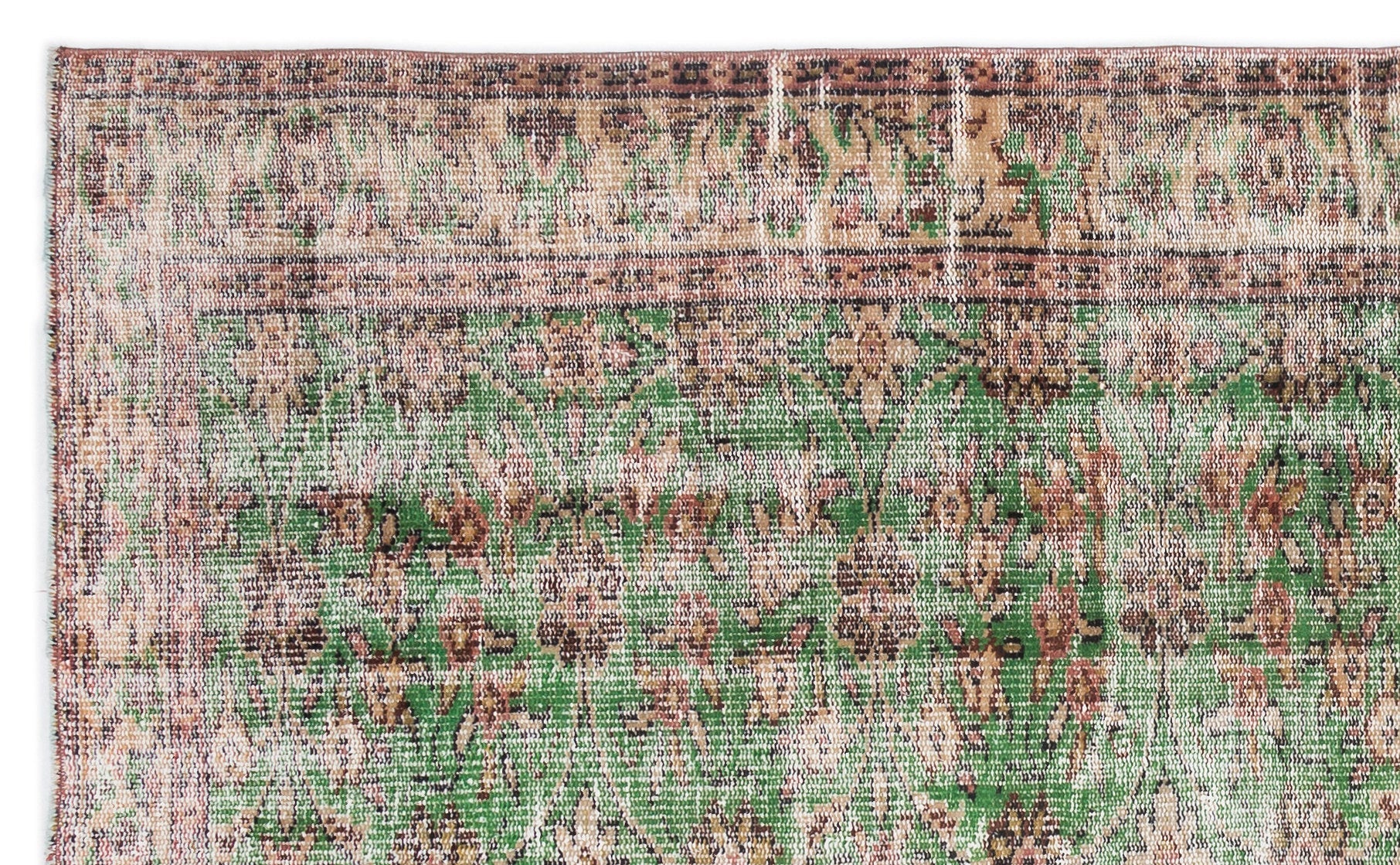 Atina Cream Vintage Wool Handmade Area Rug 5'1" x 8'7"