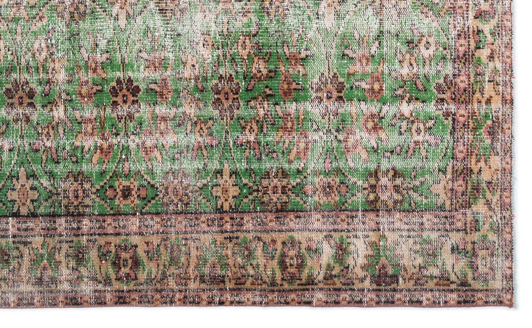 Atina Cream Vintage Wool Handmade Area Rug 5'1" x 8'7"