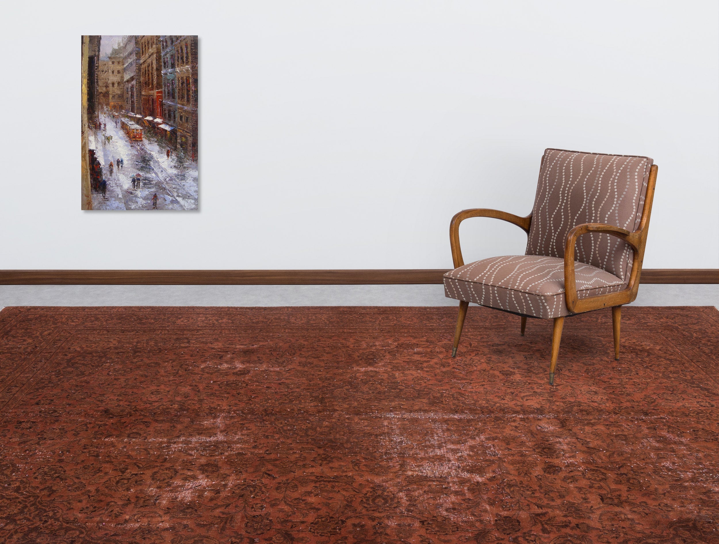 Epir Brown Vintage Wool Handmade Area Rug 9'8" x 11'6"