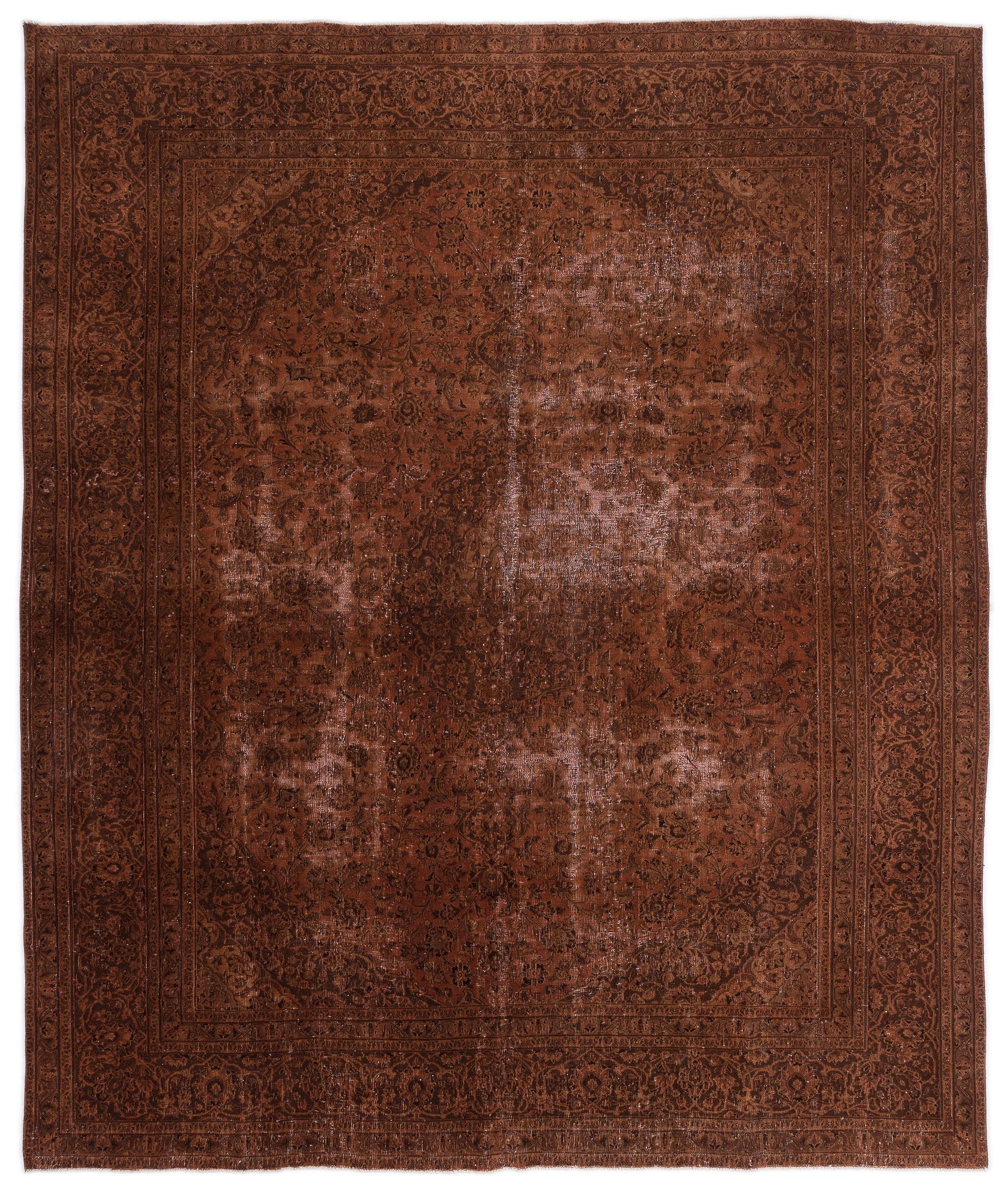 Epir Brown Vintage Wool Handmade Area Rug 9'8" x 11'6"