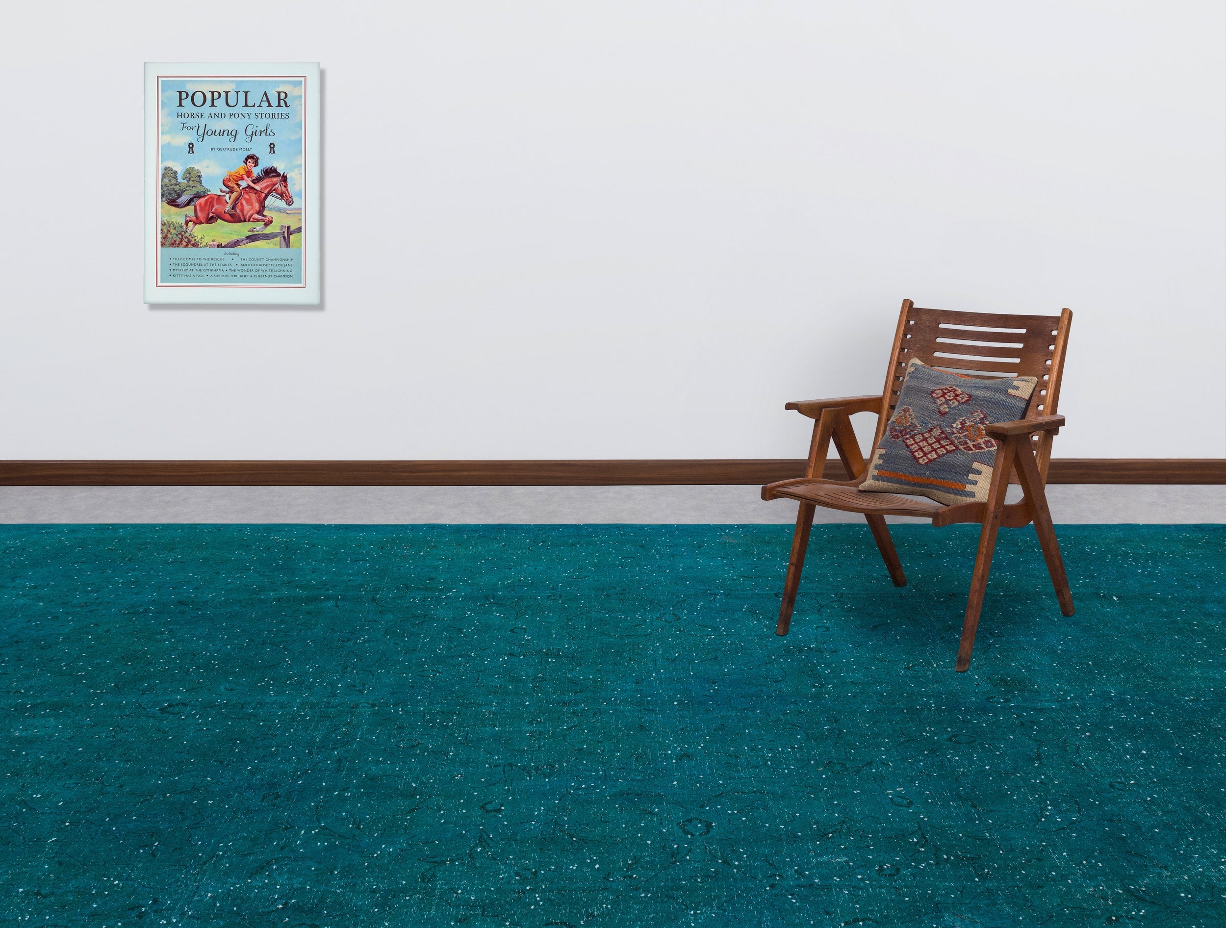 Epir Turquoise Vintage Wool Handmade Area Rug 9'8" x 13'3"