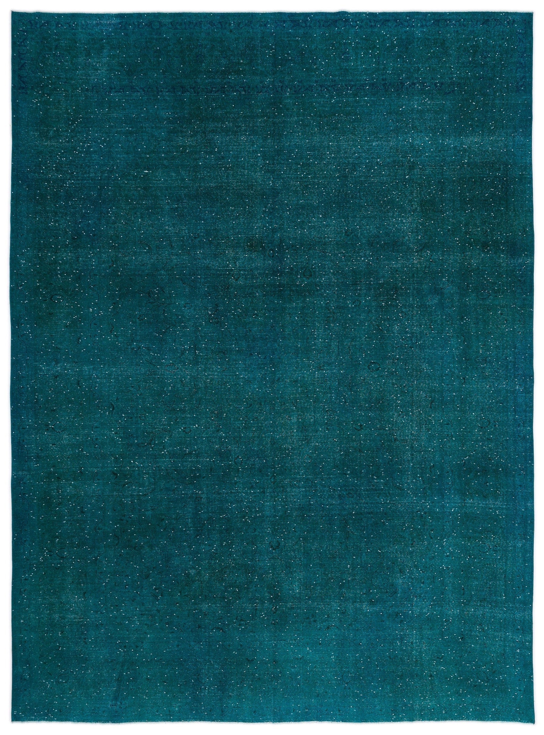 Epir Turquoise Vintage Wool Handmade Area Rug 9'8" x 13'3"