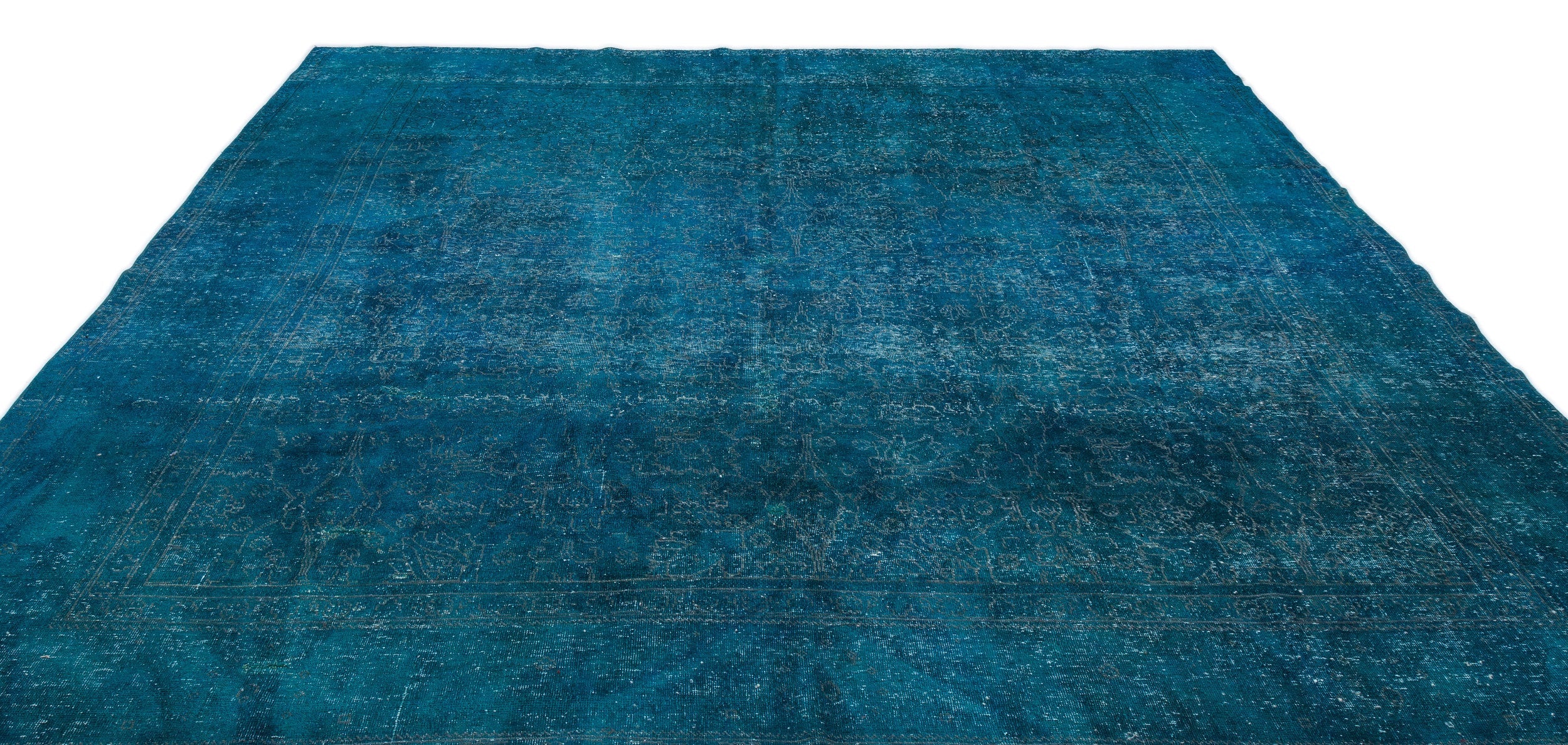 Epir Turquoise Vintage Wool Handmade Area Rug 9'7" x 12'0"